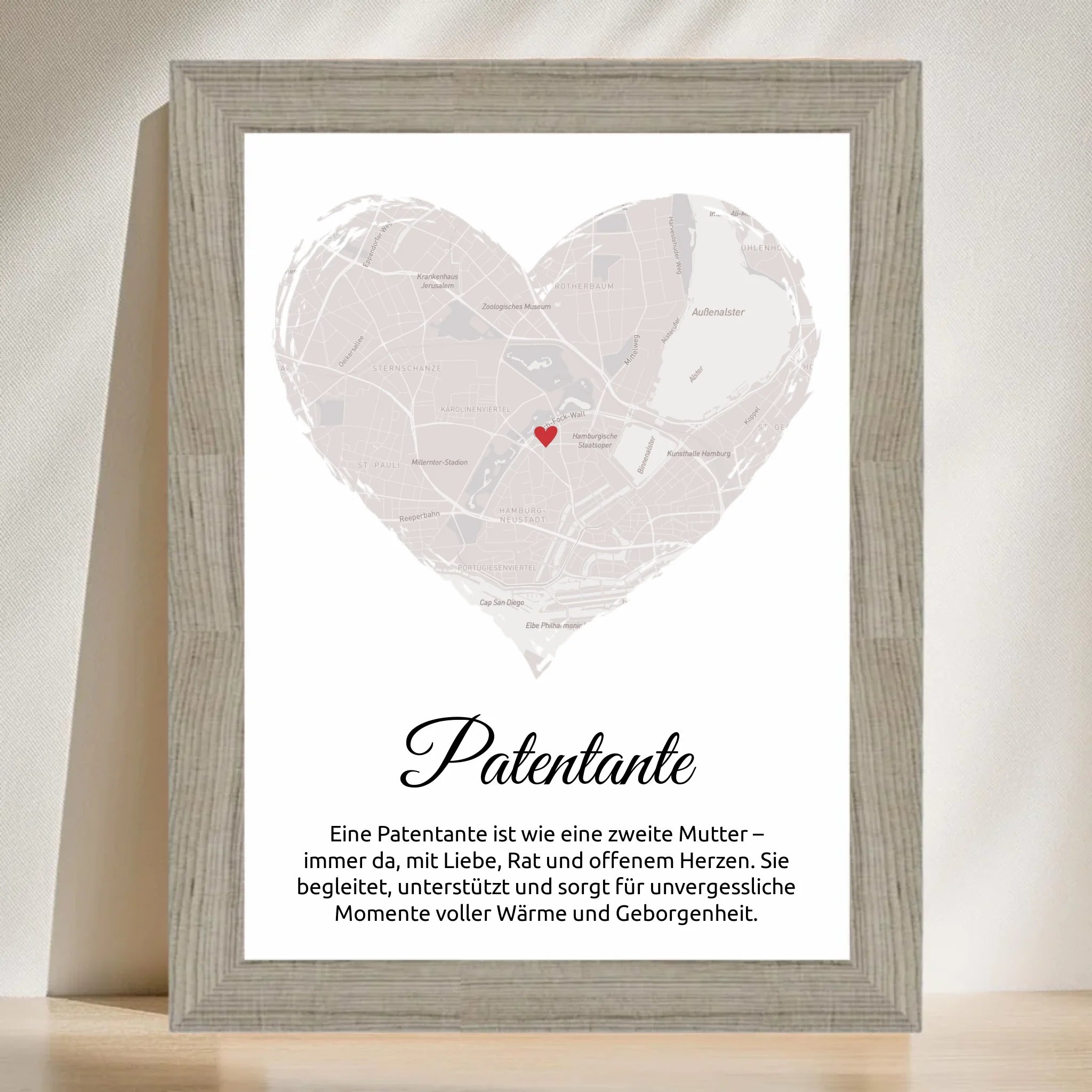 Geschenk für Patentante Stadtkarte Poster personalisierbar - Cantty