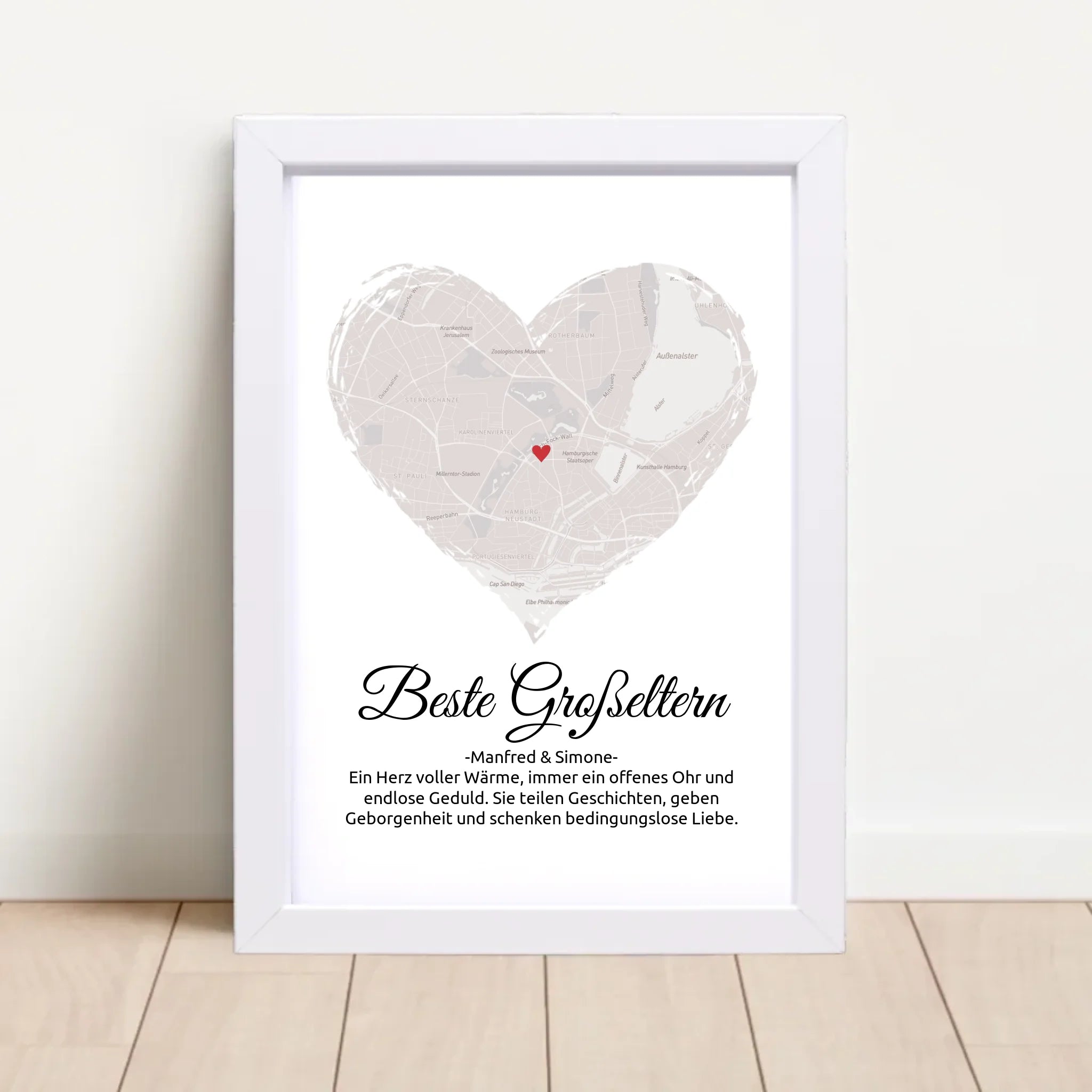 Geschenk für Großeltern Weihnachten Stadtkarte personaisierbar - Cantty