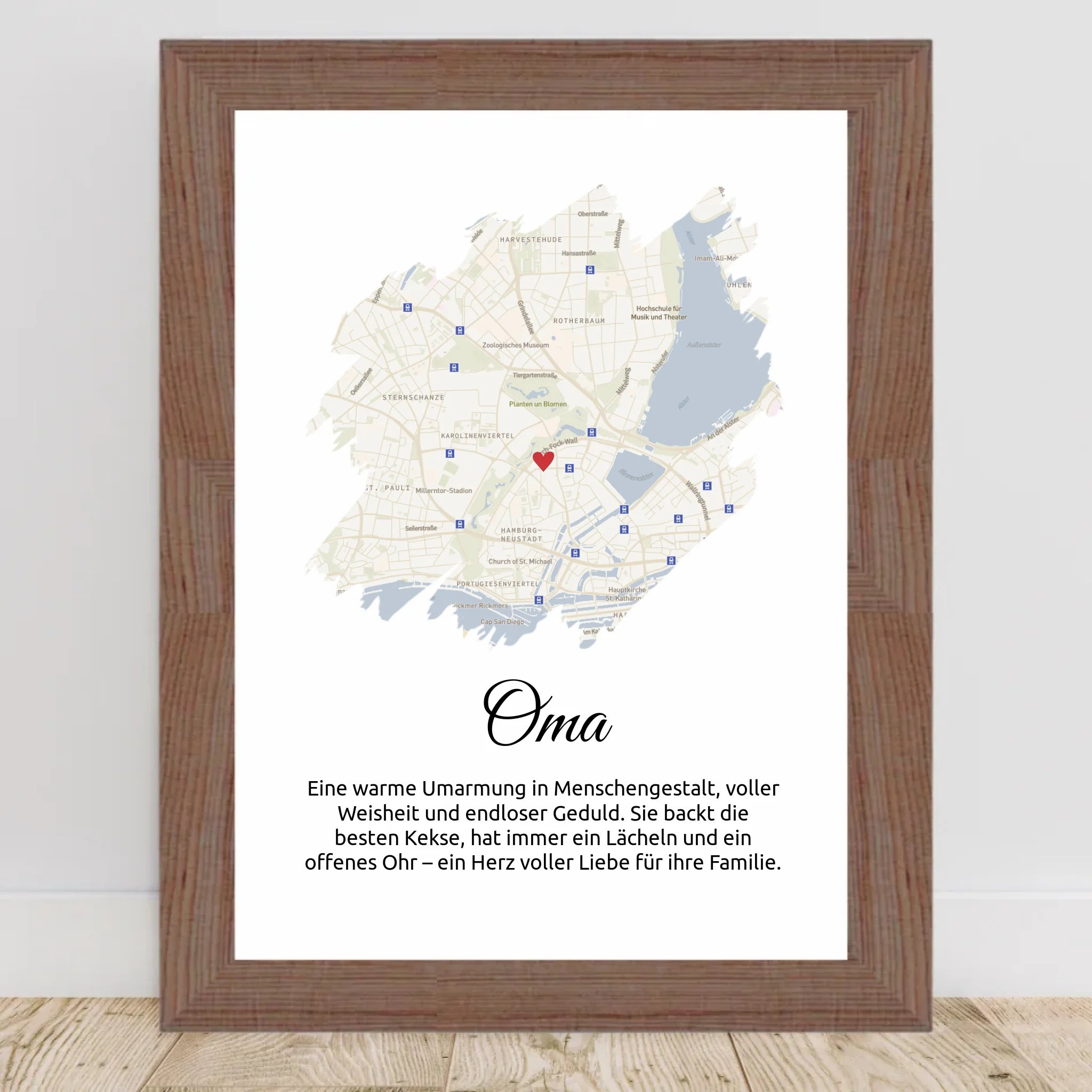 Oma Geschenk Stadtkarte Poster mit Definition personalisierbar - Cantty