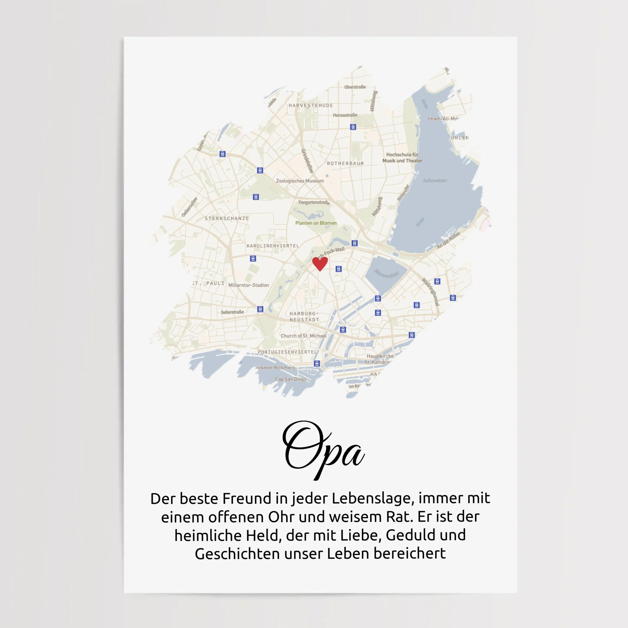 Opa Geschenk Stadtkarte mit Definition personalisierbar - Cantty