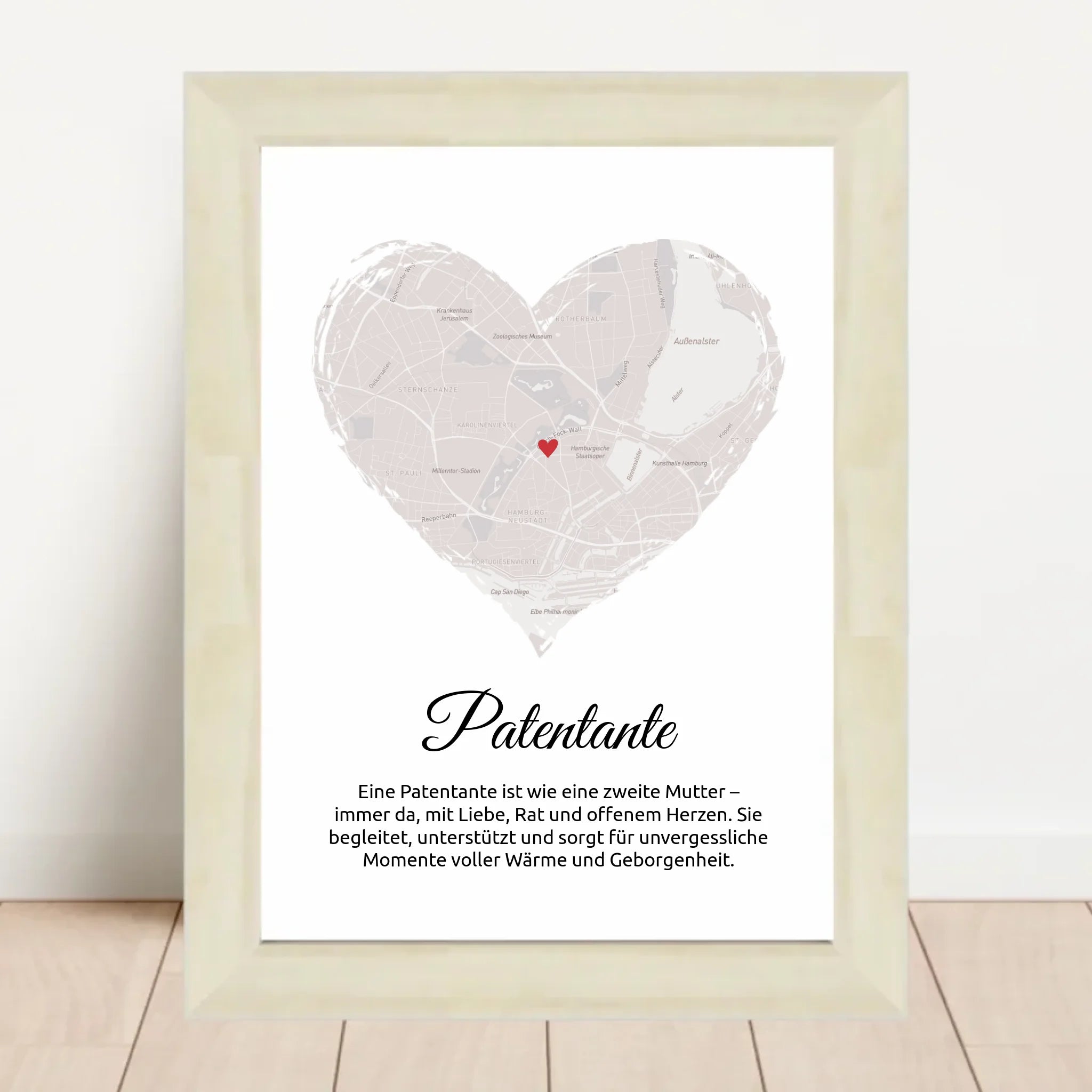 Geschenk für Patentante Stadtkarte Poster personalisierbar - Cantty