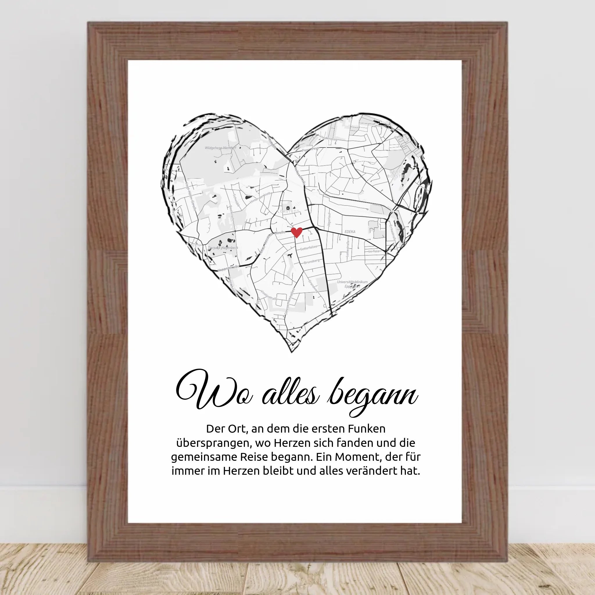 Wo alles begann Stadtkarte Poster Geschenk für Paare zum Jahrestag - Cantty