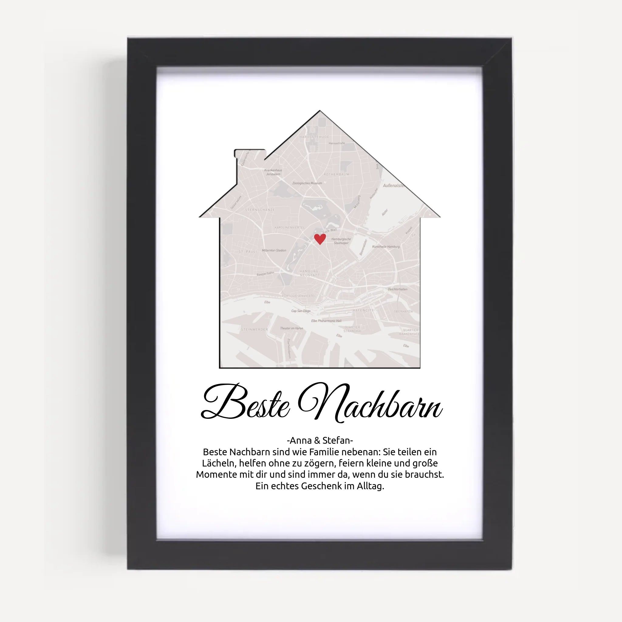 Weihnachtsgeschenk für die Nachbarn Stadtkarte Poster personalisierbar - Cantty