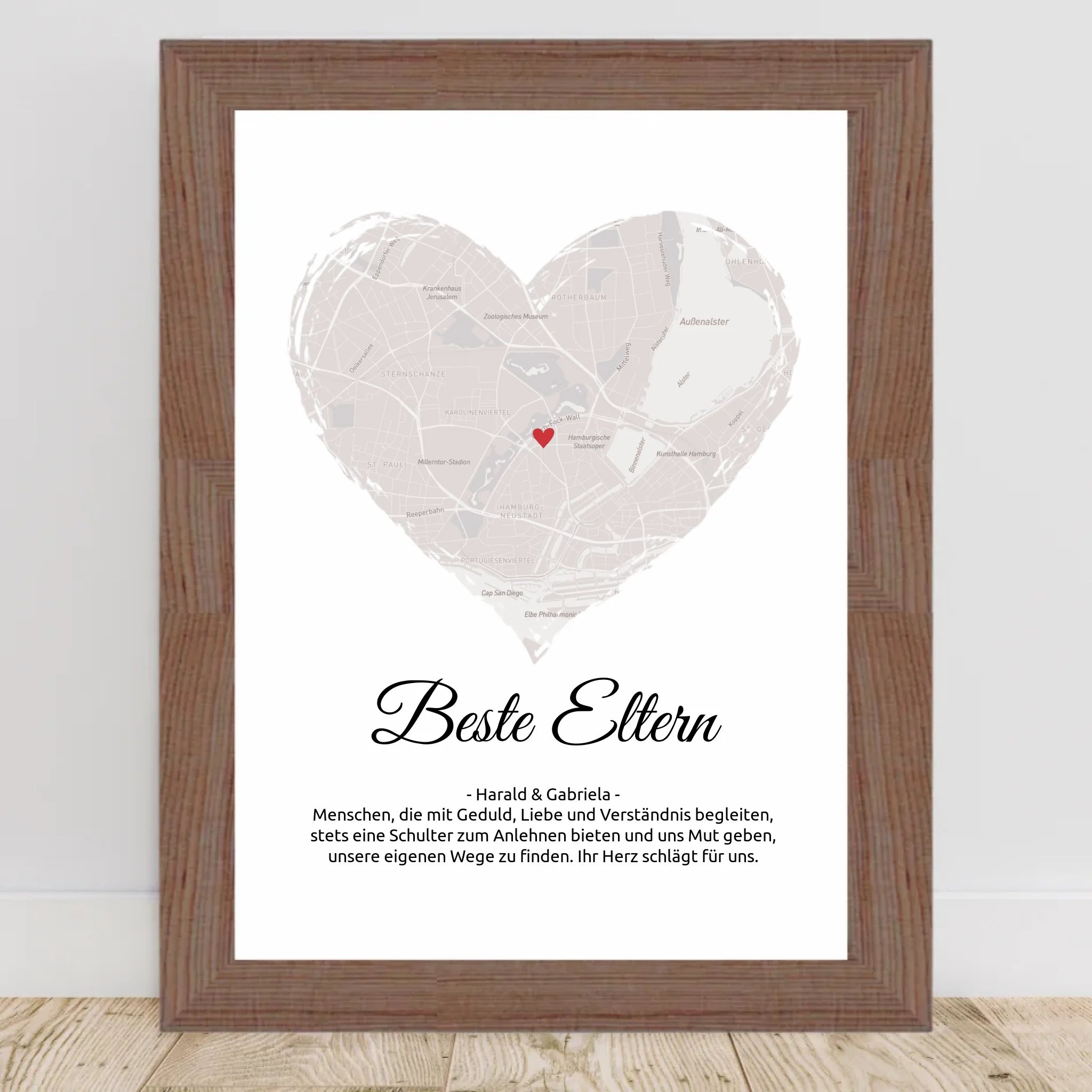 Weihnachtsgeschenk für Eltern Stadtplan Poster personalisierbar - Cantty
