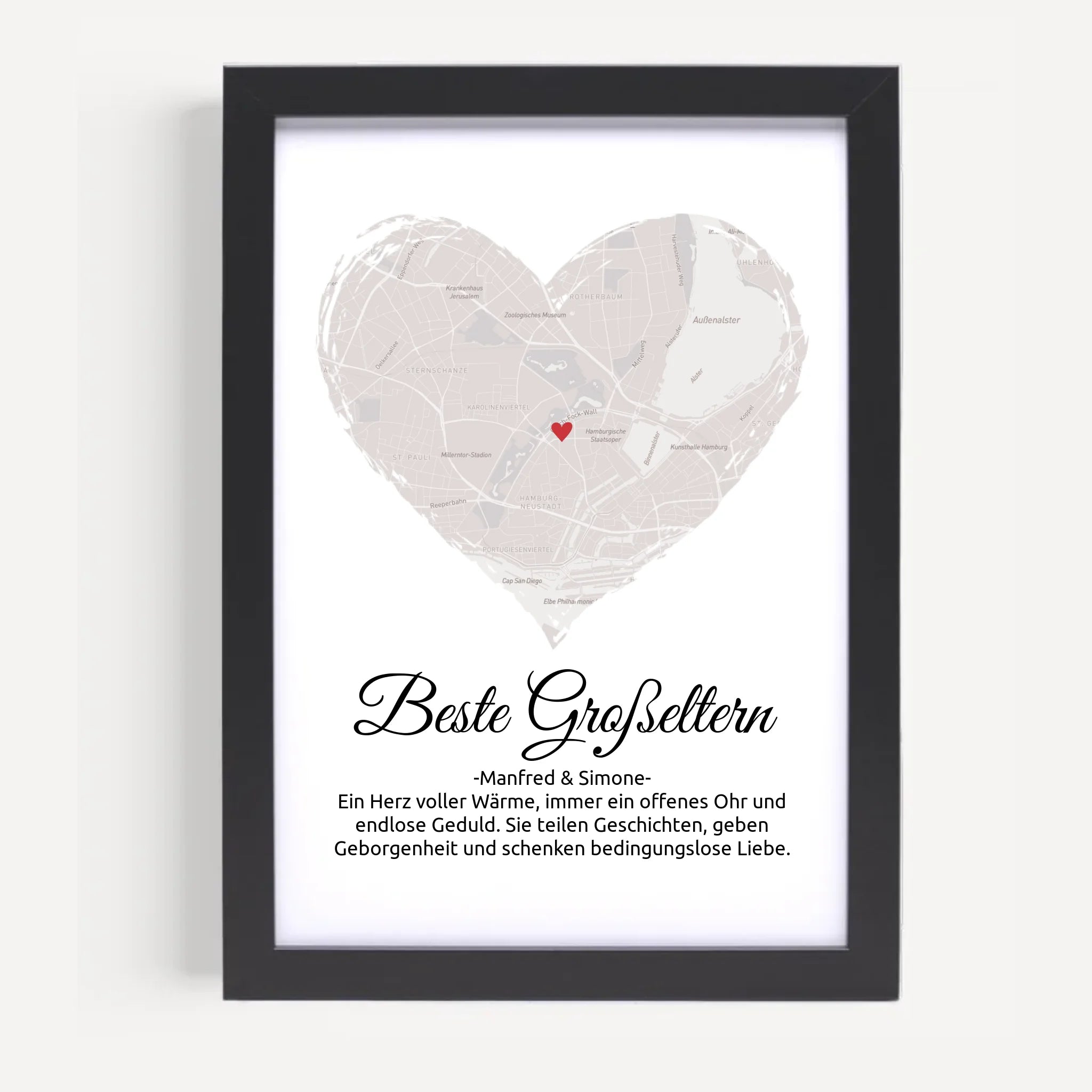 Geschenk für Großeltern Weihnachten Stadtkarte personaisierbar - Cantty