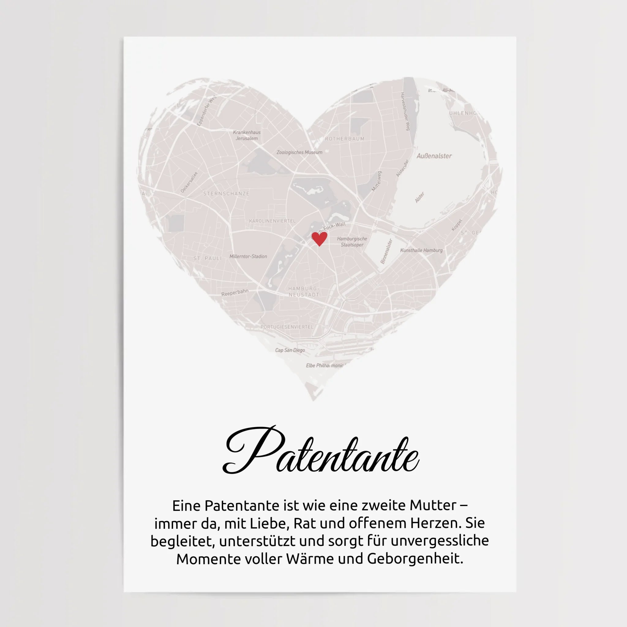 Geschenk für Patentante Stadtkarte Poster personalisierbar - Cantty