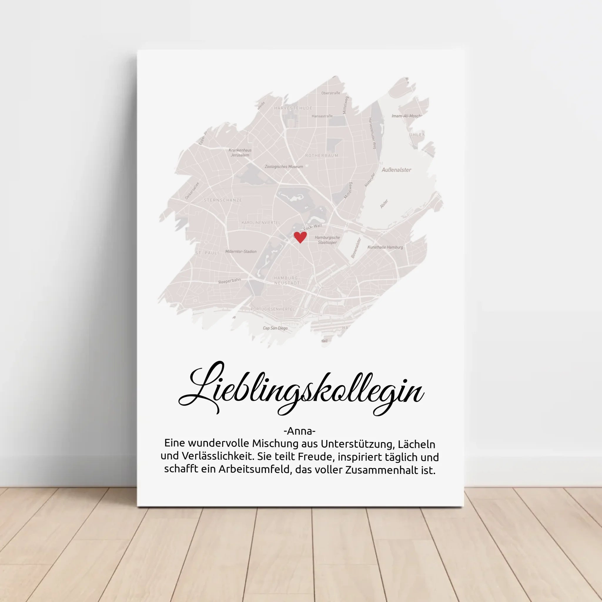 Lieblingskollegin Geschenk Stadtkarte Poster - Cantty
