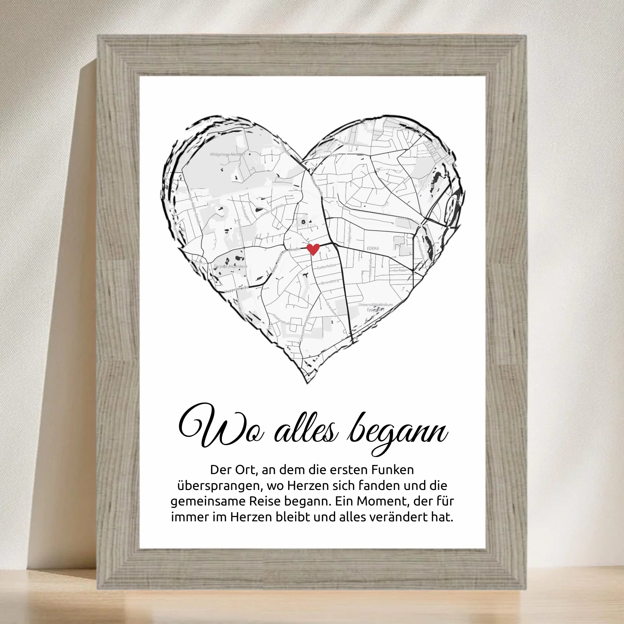 Wo alles begann Stadtkarte Poster Geschenk für Paare zum Jahrestag - Cantty