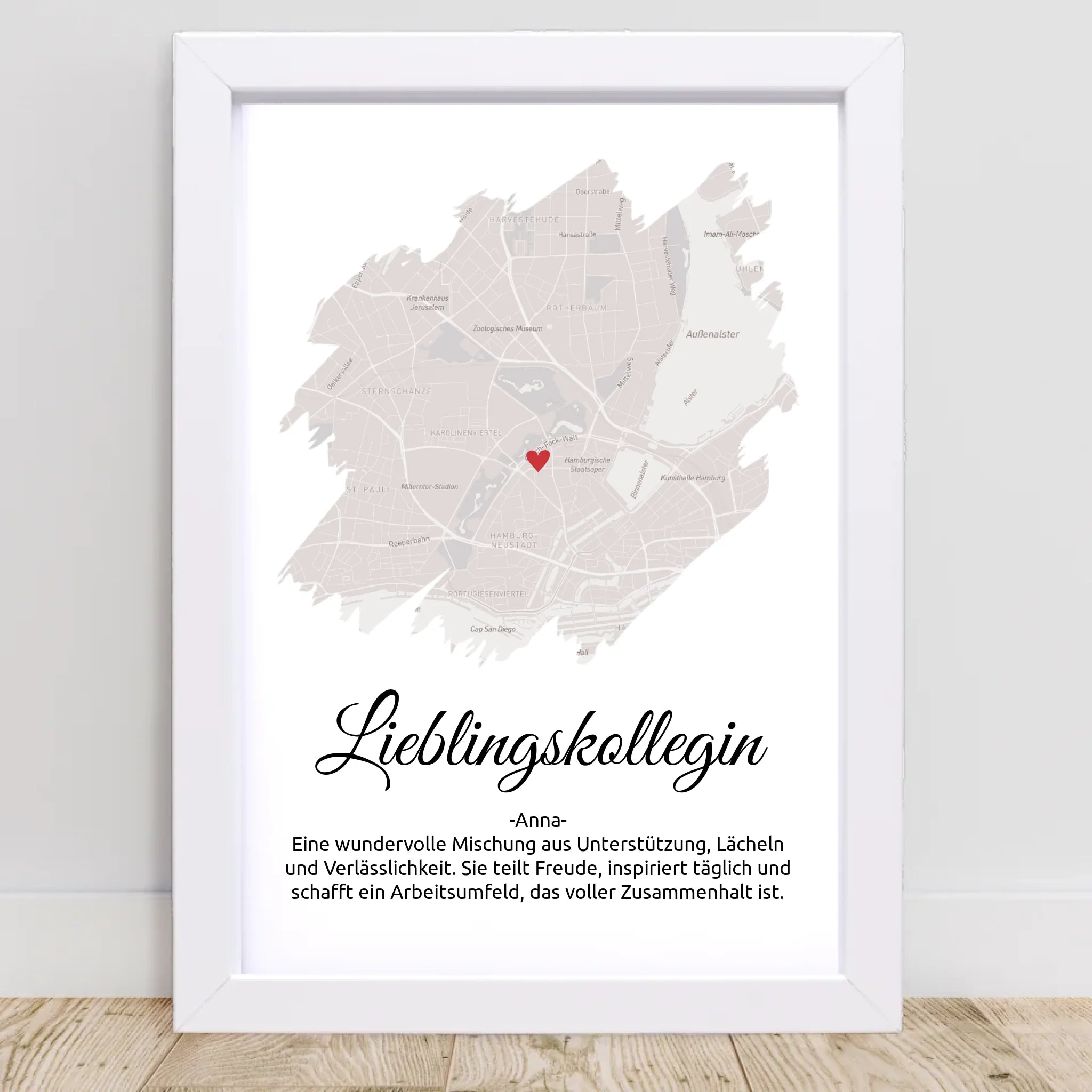 Lieblingskollegin Geschenk Stadtkarte Poster - Cantty