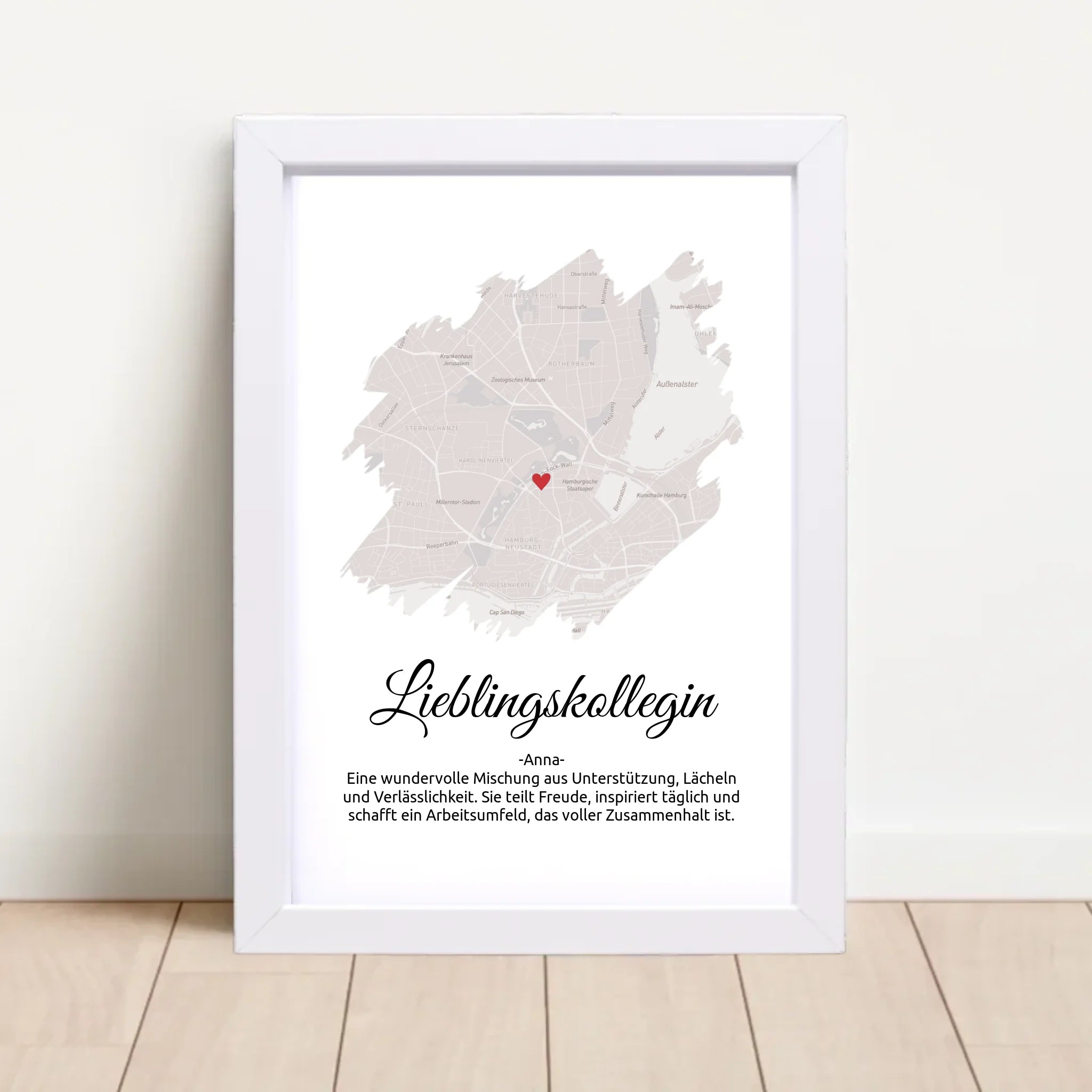 Lieblingskollegin Geschenk Stadtkarte Poster - Cantty