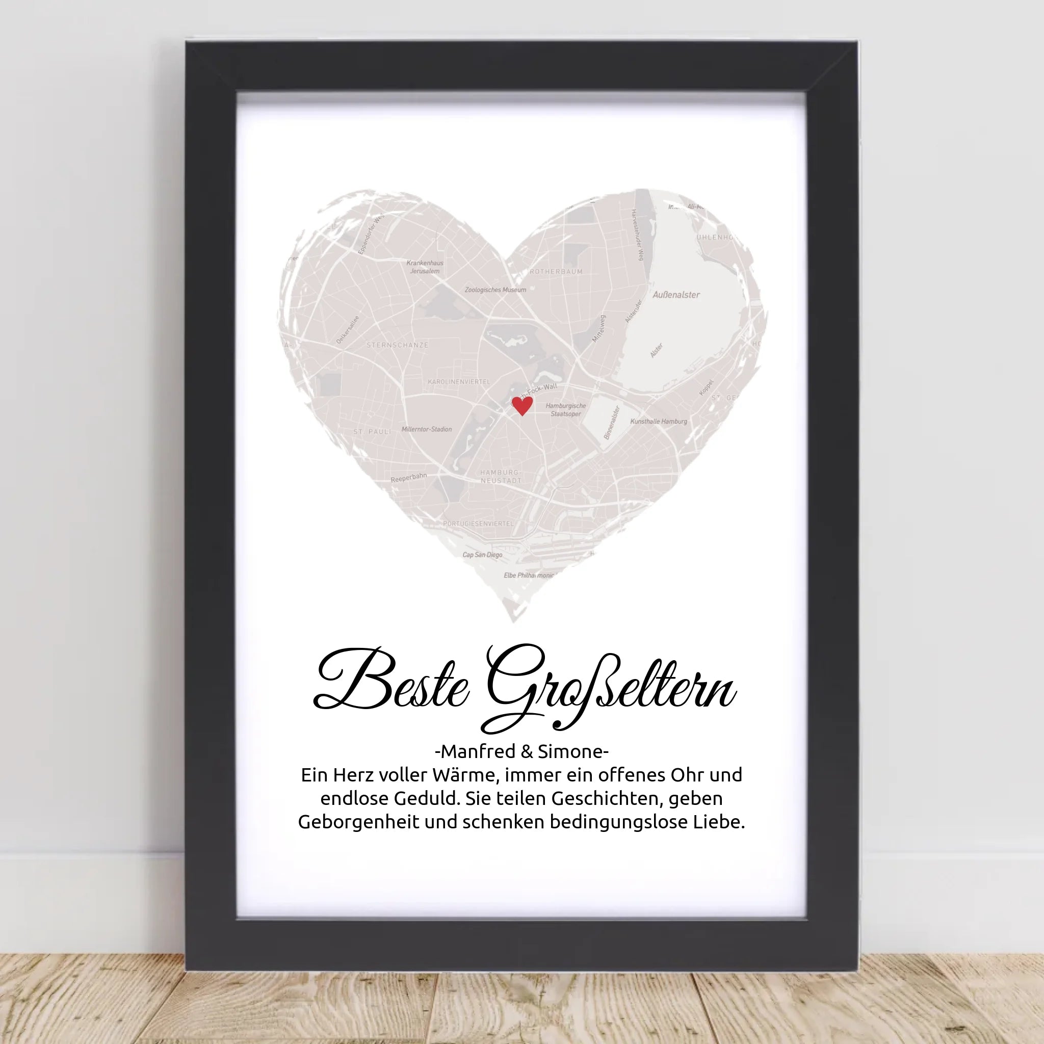 Geschenk für Großeltern Weihnachten Stadtkarte personaisierbar - Cantty