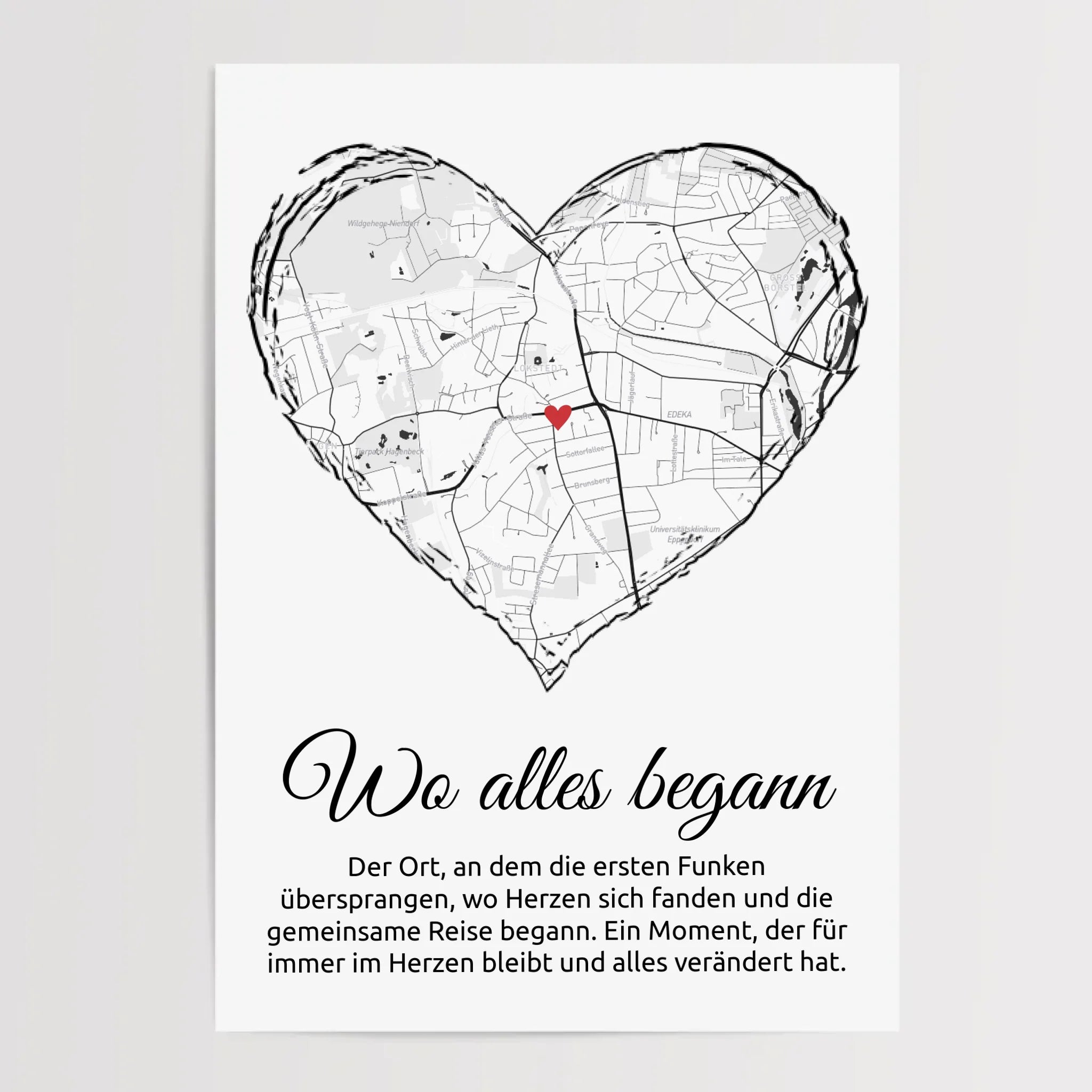 Wo alles begann Stadtkarte Poster Geschenk für Paare zum Jahrestag - Cantty