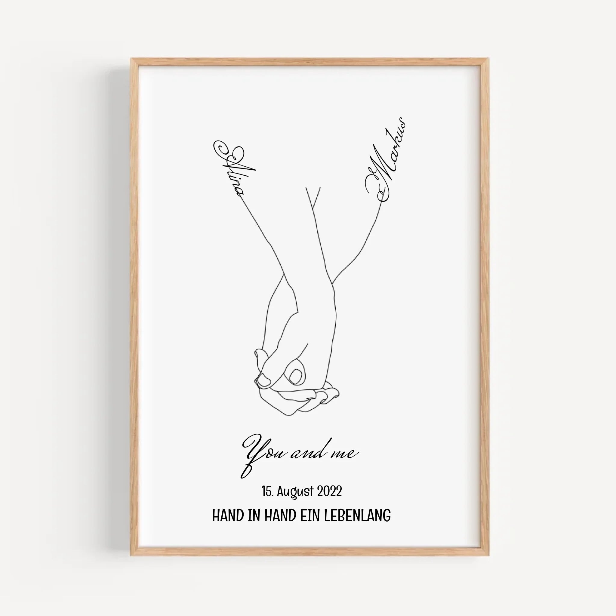 Paar Hand in Hand Poster Jahrestag & Hochzeit Geschenk - Cantty