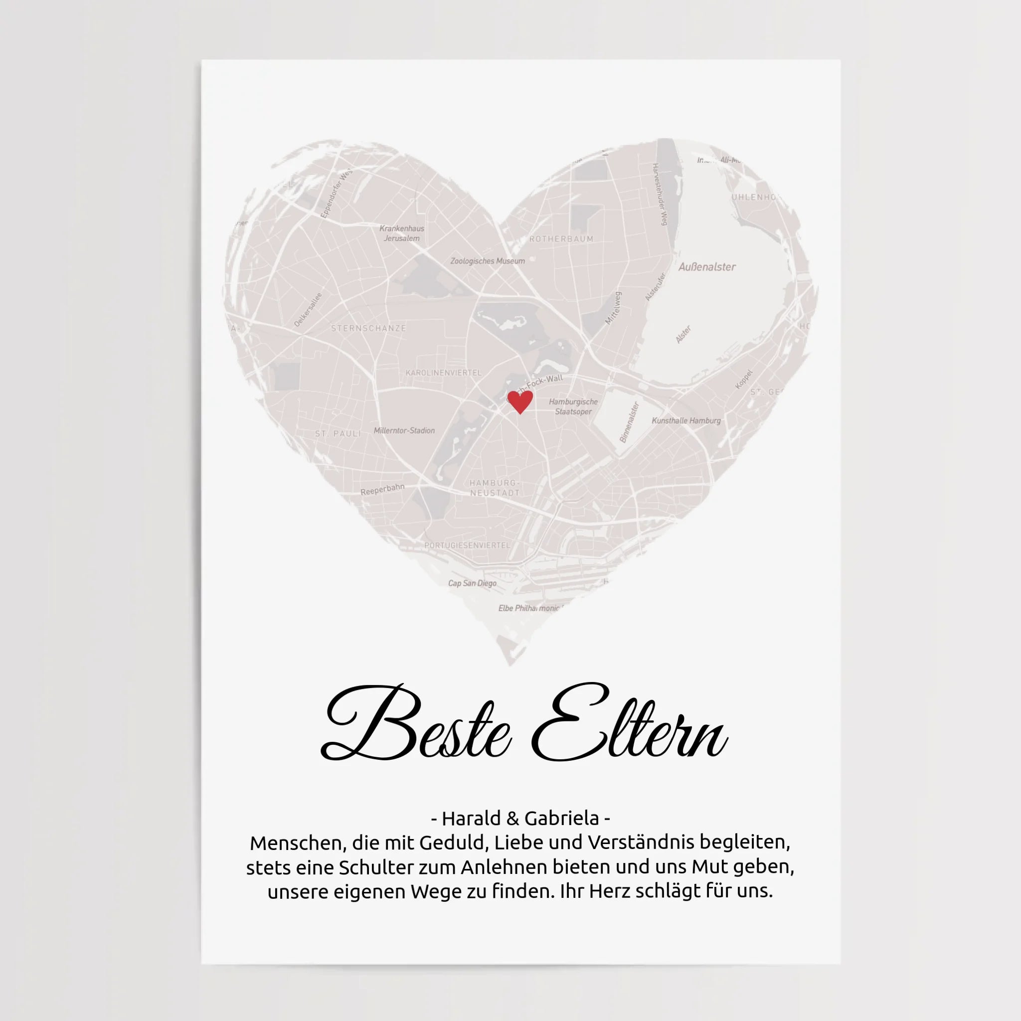 Weihnachtsgeschenk für Eltern Stadtplan Poster personalisierbar - Cantty