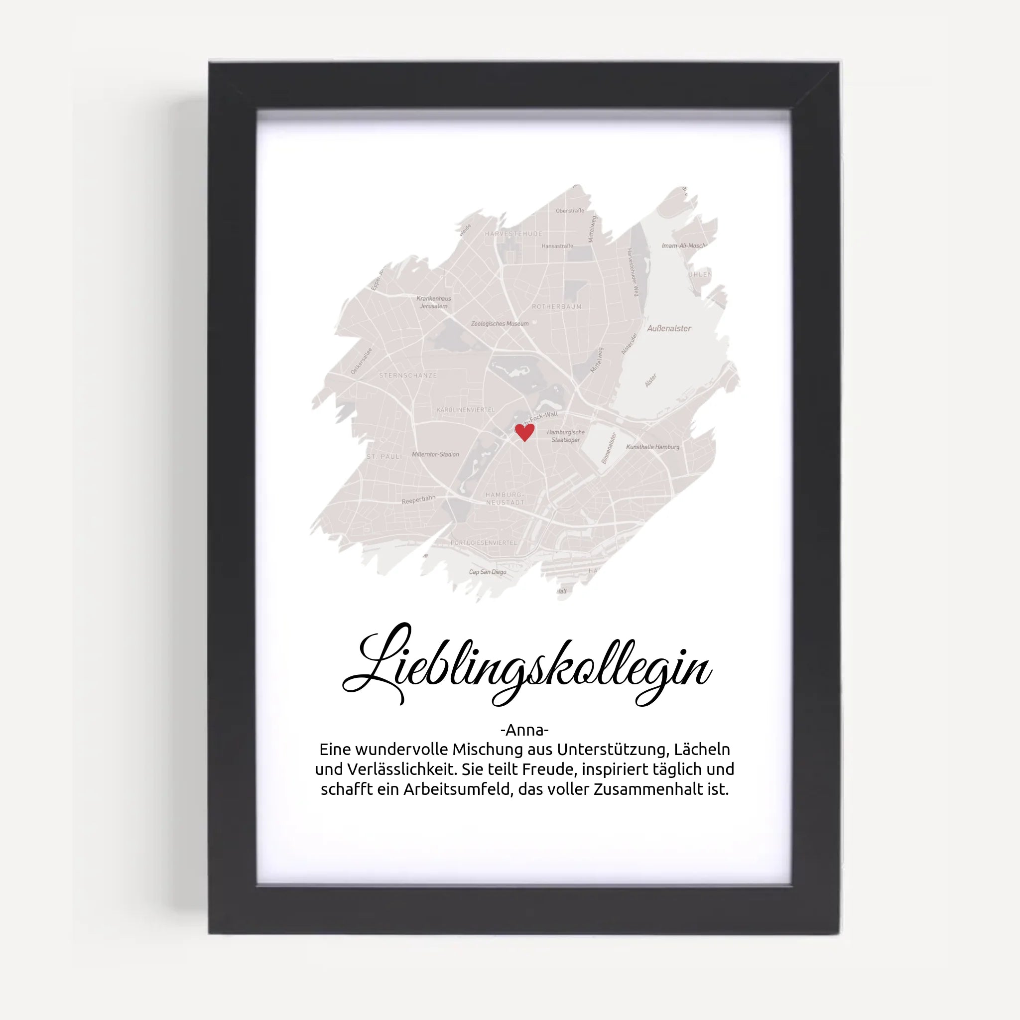 Lieblingskollegin Geschenk Stadtkarte Poster - Cantty