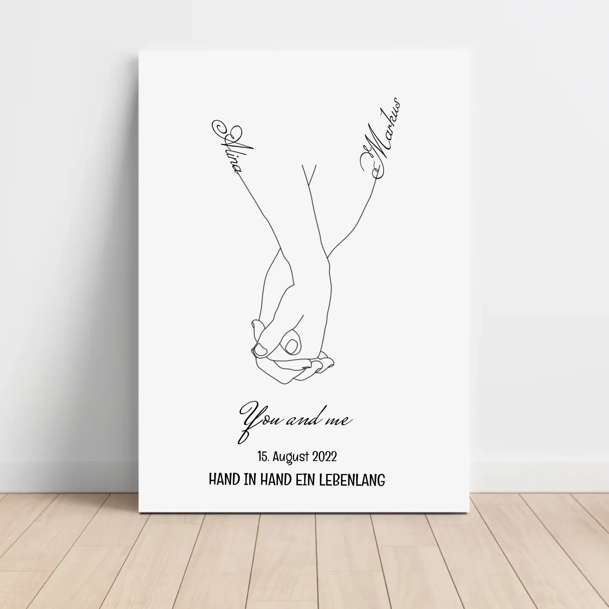 Paar Hand in Hand Poster Jahrestag & Hochzeit Geschenk - Cantty