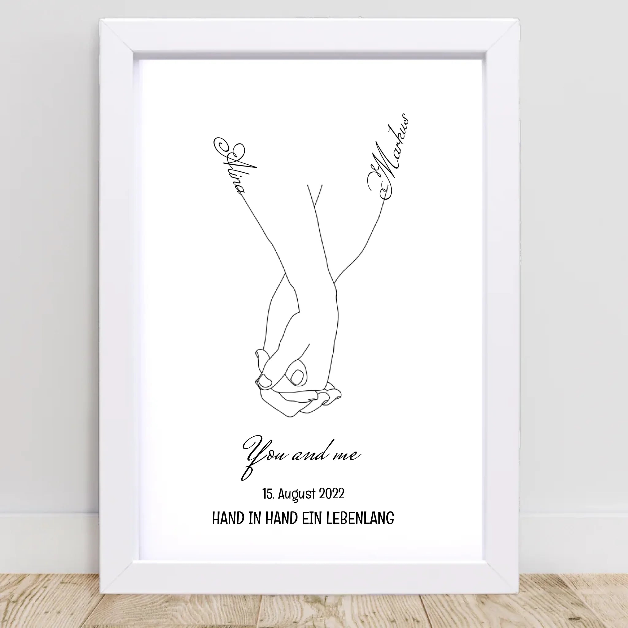 Paar Hand in Hand Poster Jahrestag & Hochzeit Geschenk - Cantty