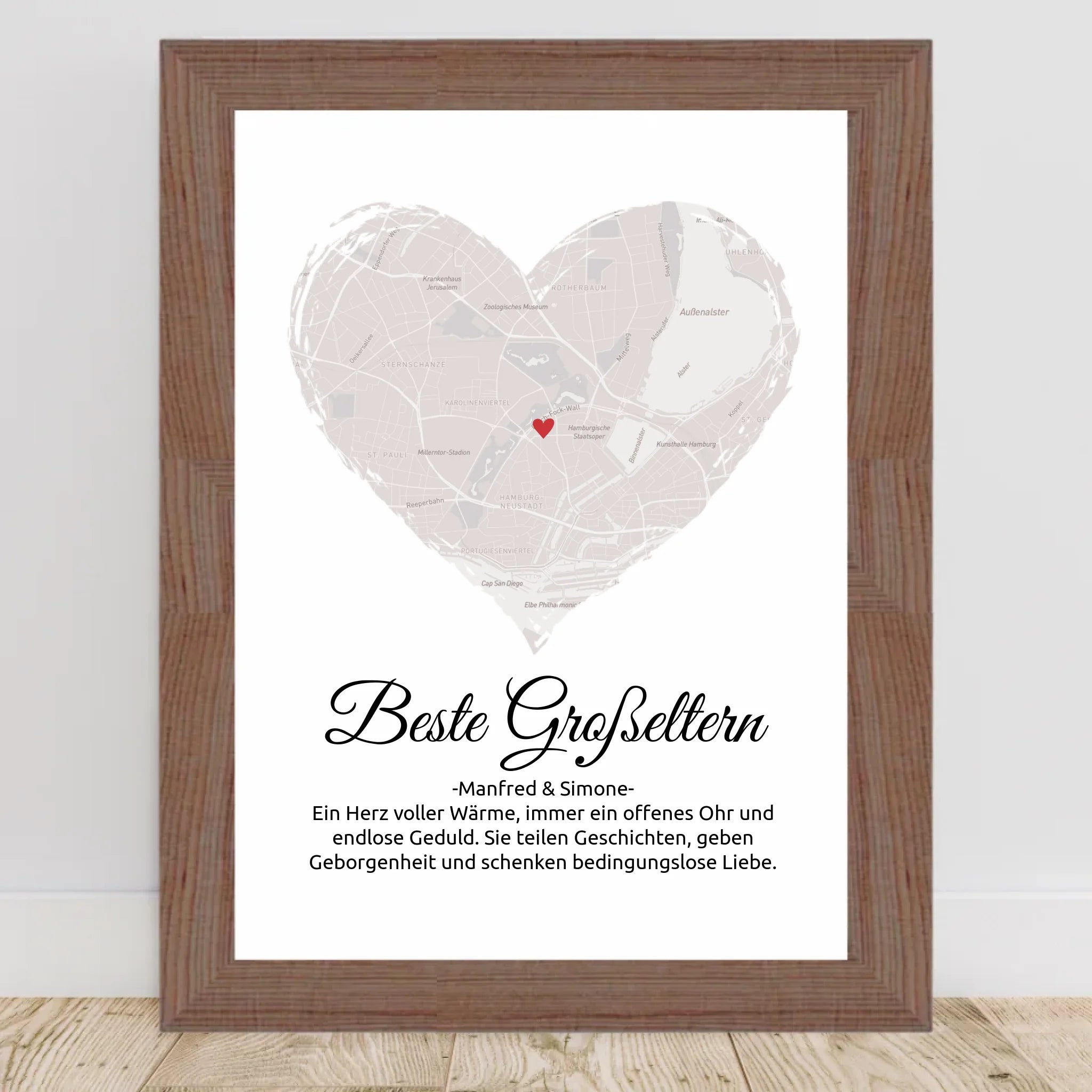 Geschenk für Großeltern Weihnachten Stadtkarte personaisierbar - Cantty