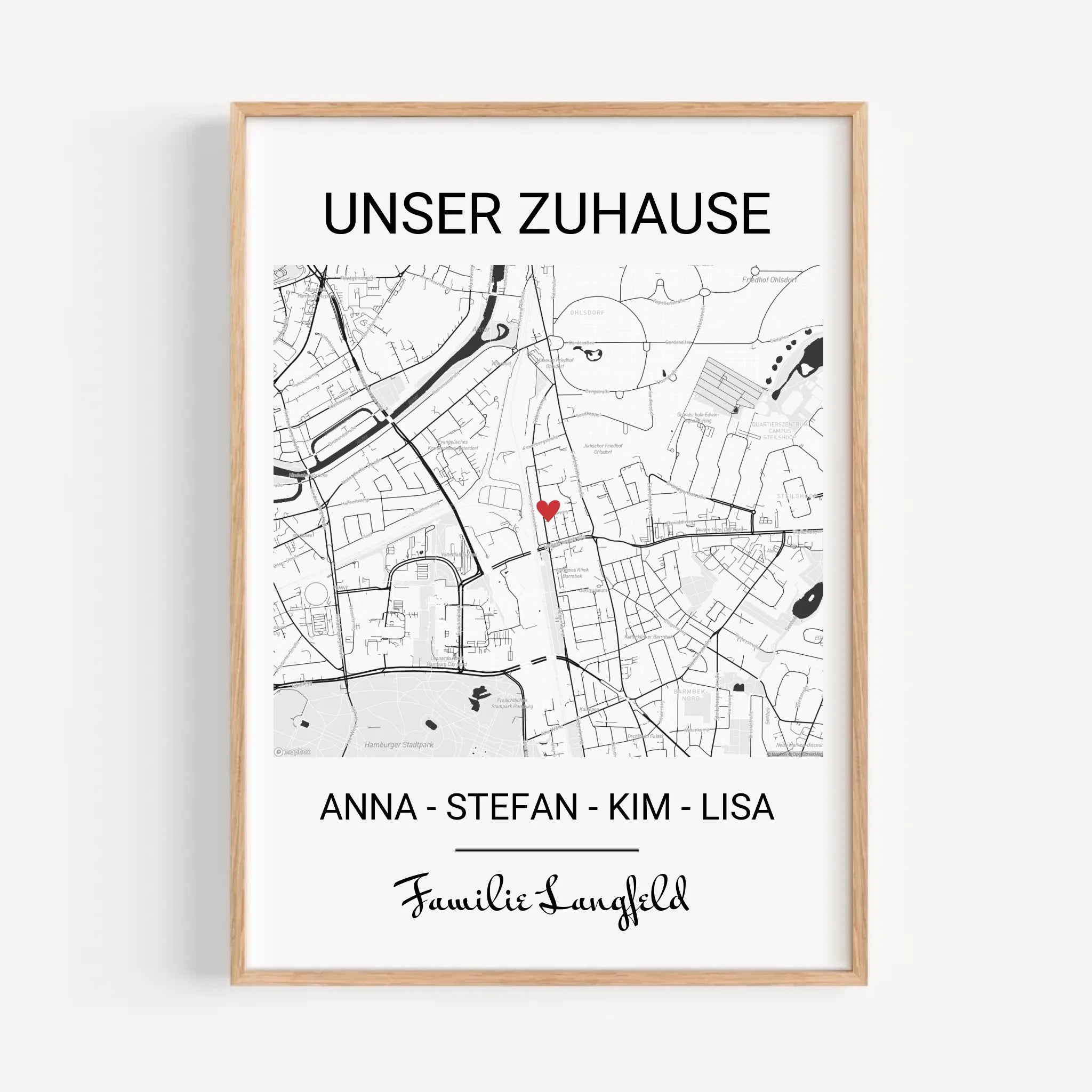 Wohnung Einweihungsgeschenk Familie Stadtkarte personalisierbar - Cantty