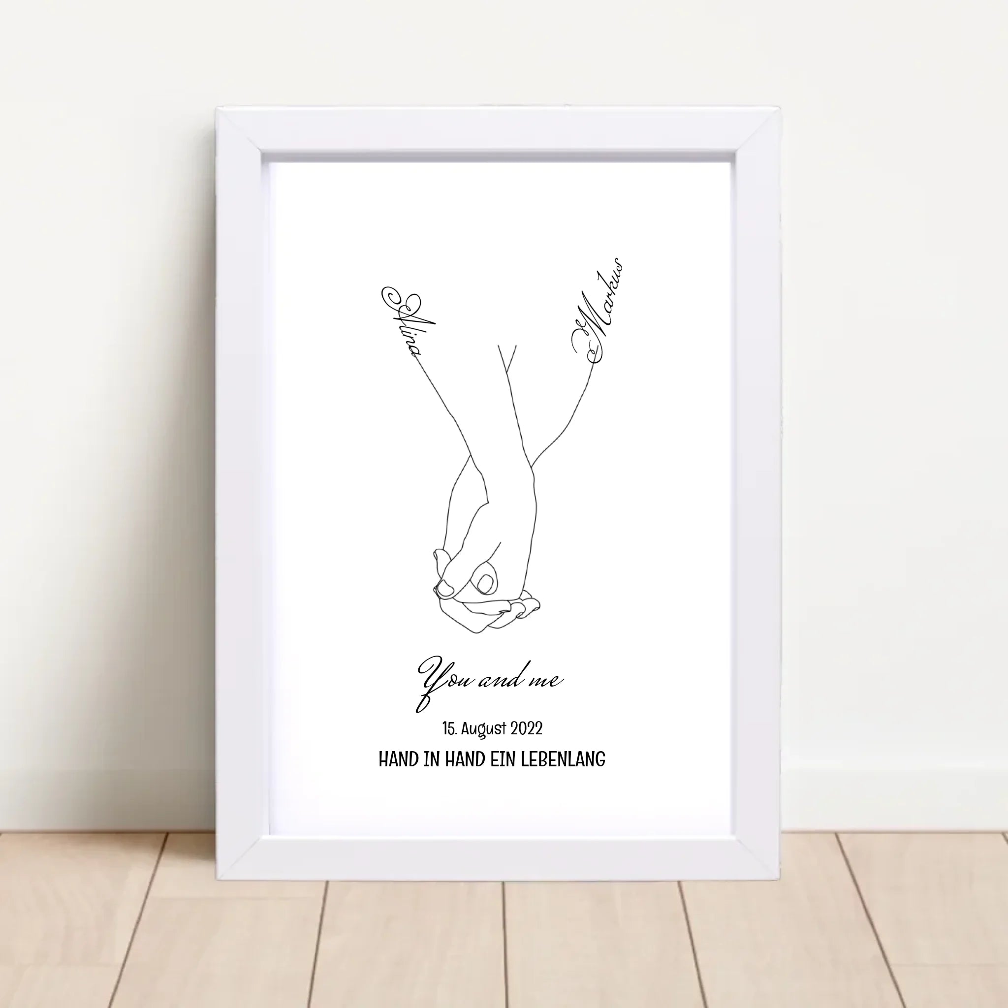 Paar Hand in Hand Poster Jahrestag & Hochzeit Geschenk - Cantty