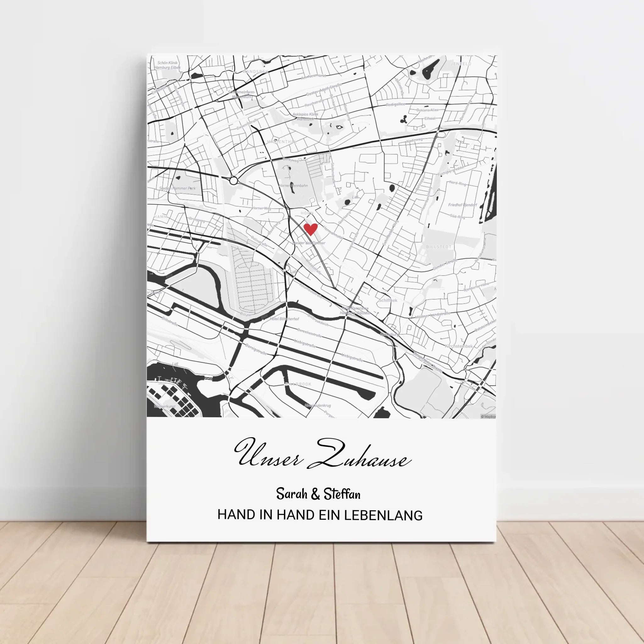 Einzugsgeschenk Wohnung & Haus Stadtkarte Bild Zuhause - Geschenk Einzug Hausbau - Cantty