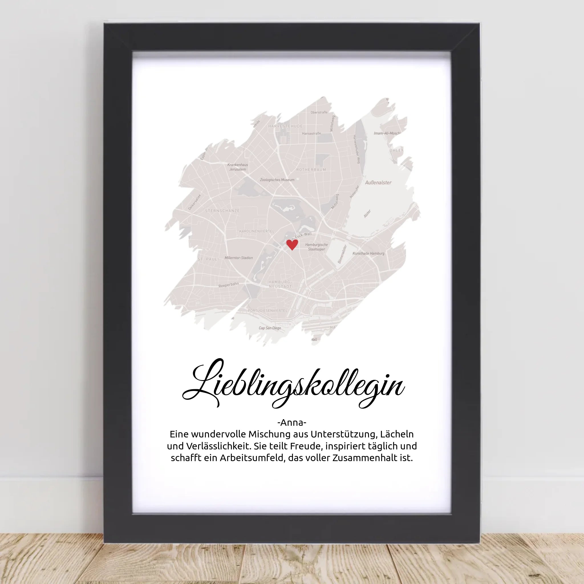 Lieblingskollegin Geschenk Stadtkarte Poster - Cantty