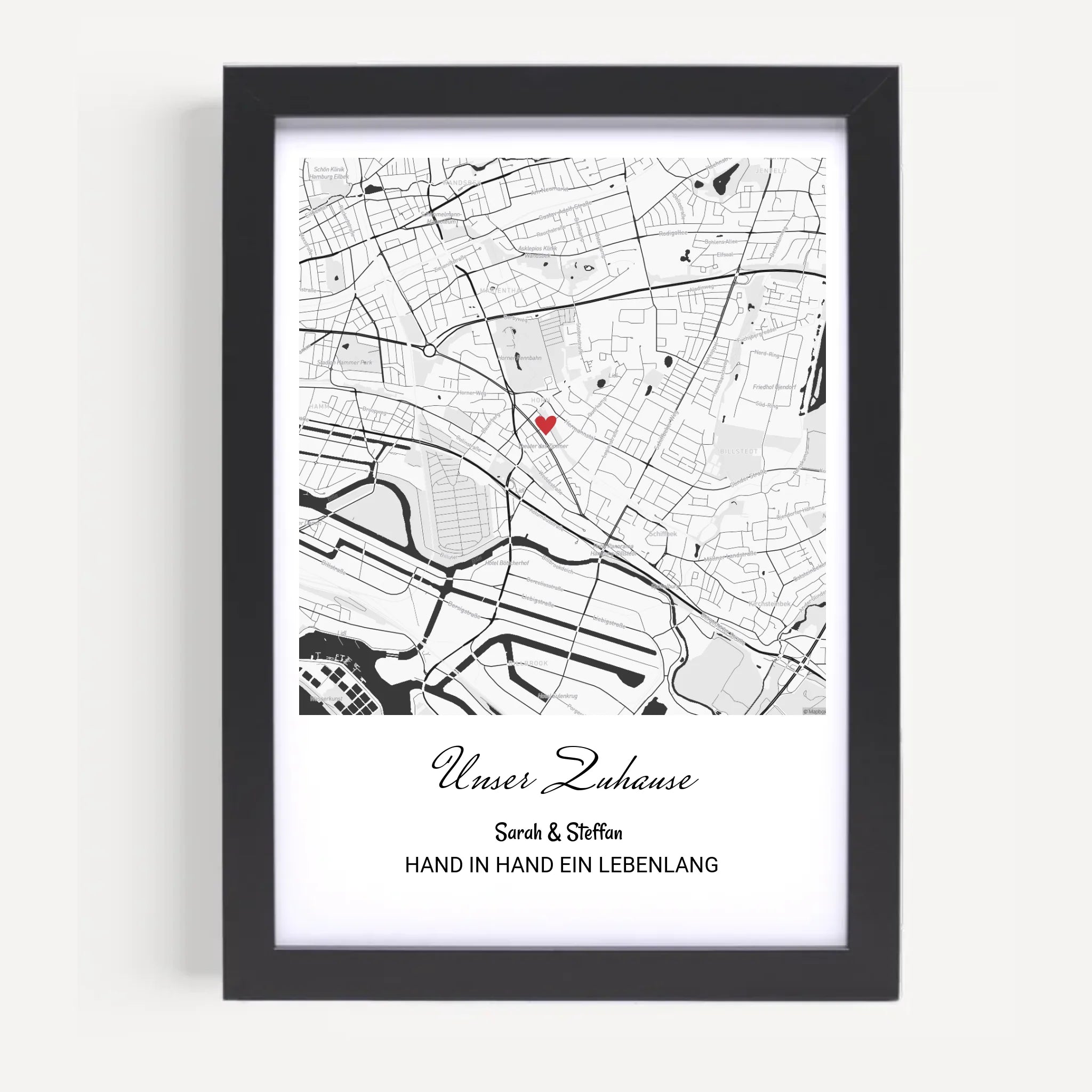 Einzugsgeschenk Wohnung & Haus Stadtkarte Bild Zuhause - Geschenk Einzug Hausbau - Cantty