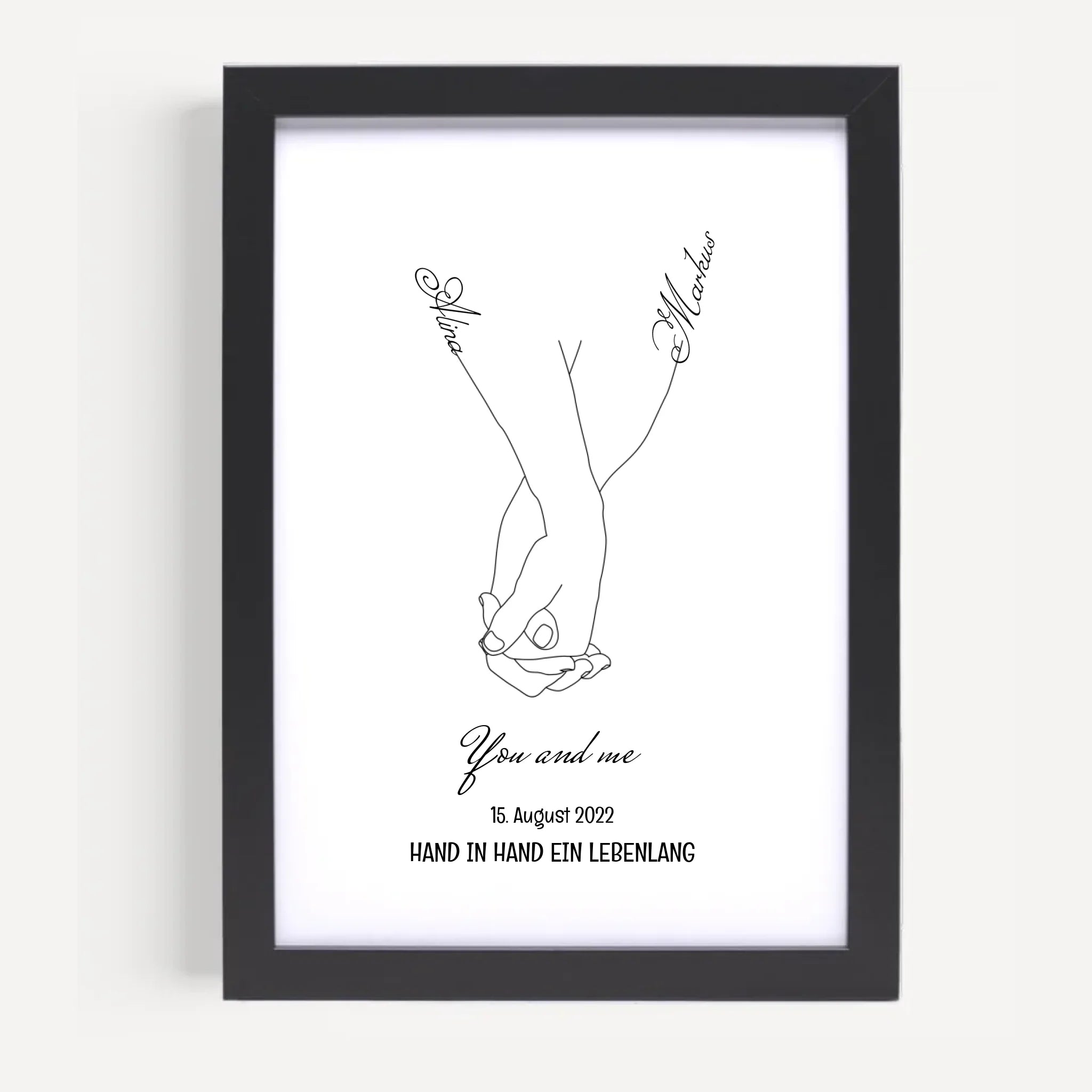 Paar Hand in Hand Poster Jahrestag & Hochzeit Geschenk - Cantty