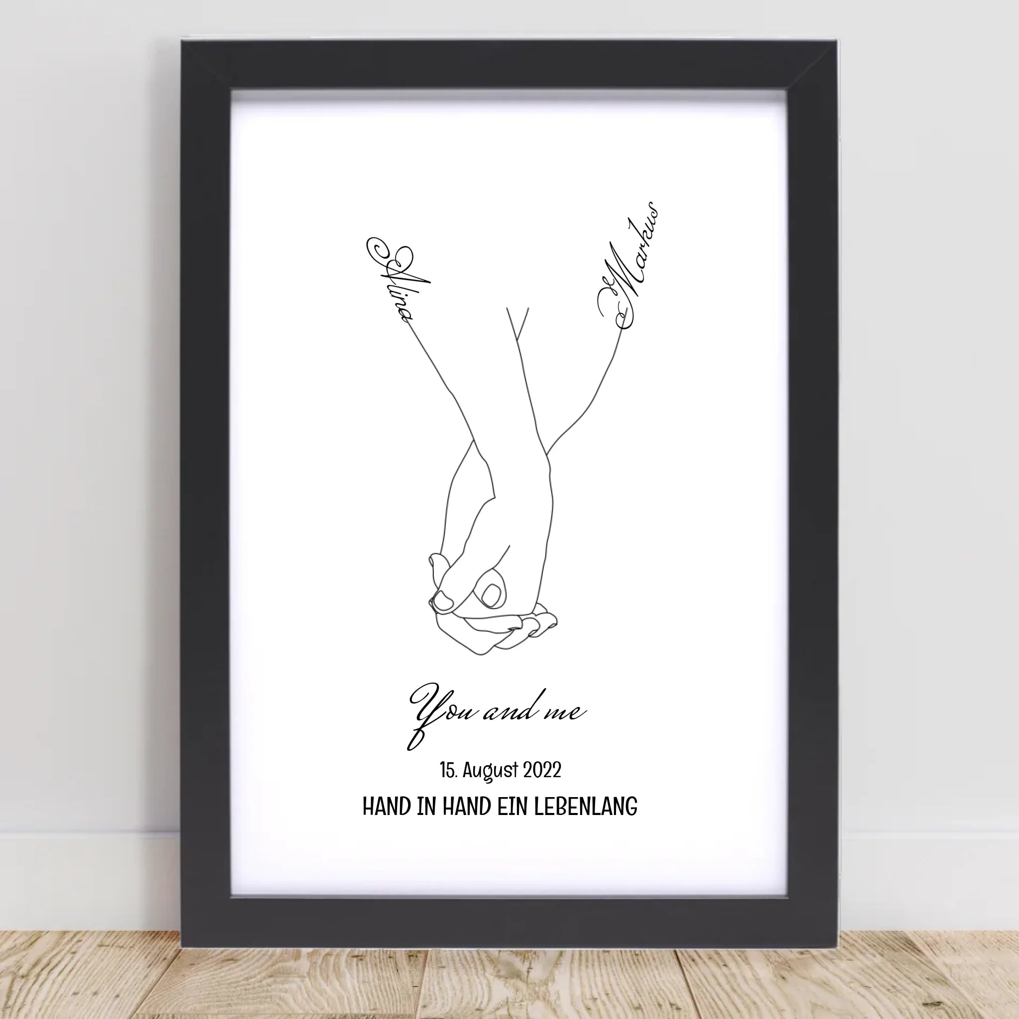 Paar Hand in Hand Poster Jahrestag & Hochzeit Geschenk - Cantty