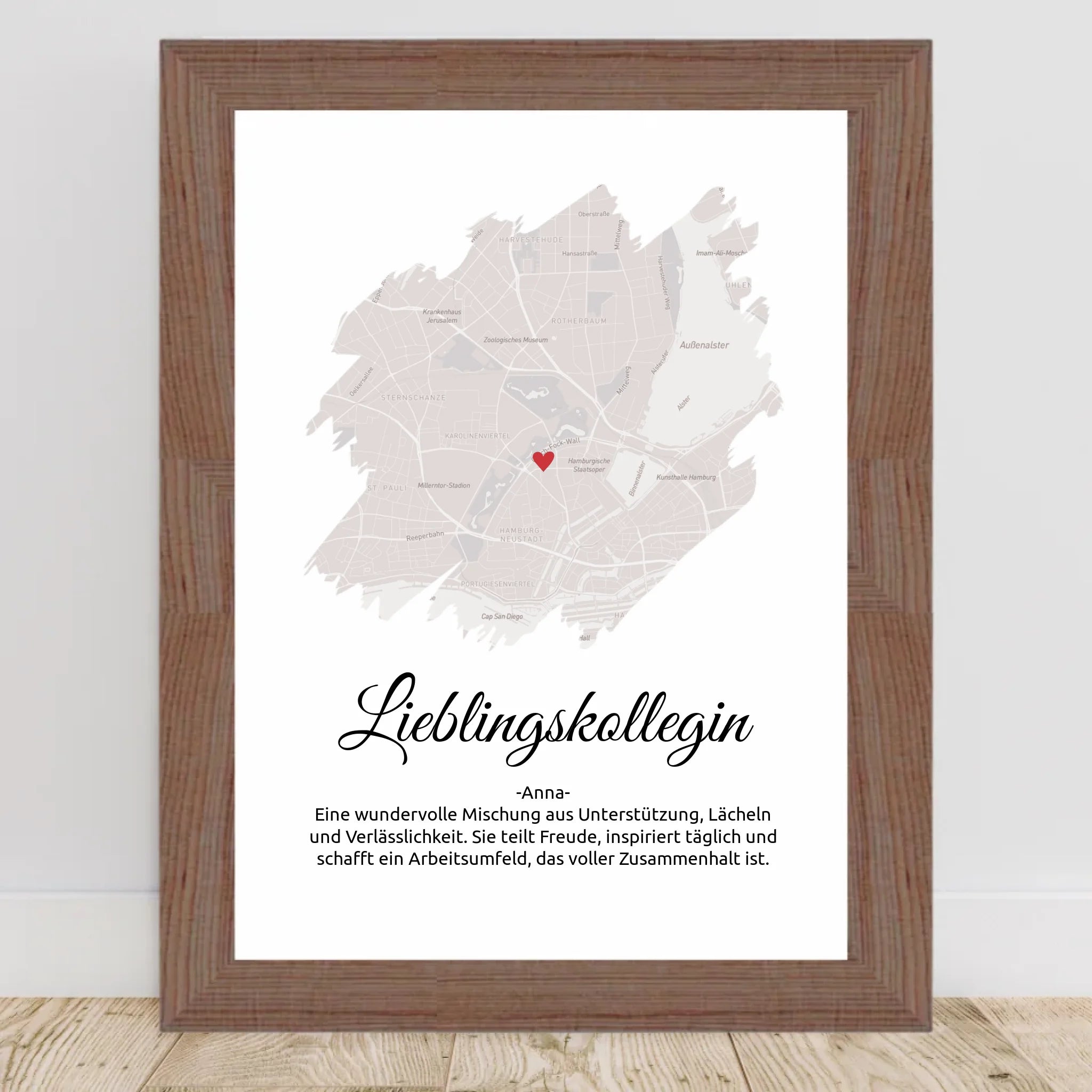 Lieblingskollegin Geschenk Stadtkarte Poster - Cantty