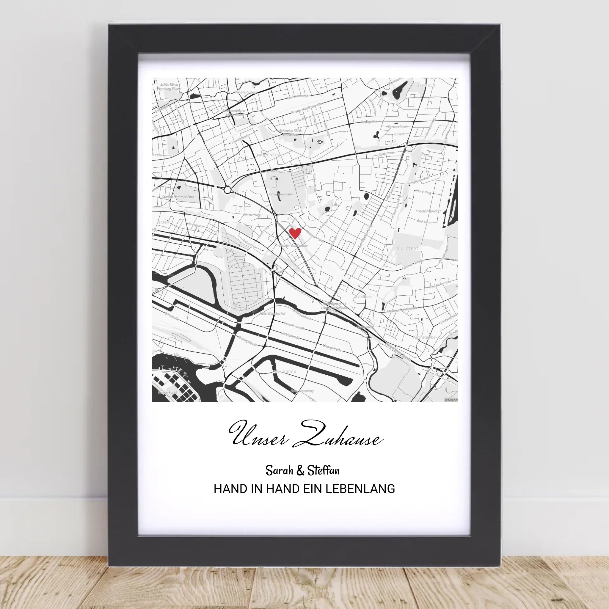 Einzugsgeschenk Wohnung & Haus Stadtkarte Bild Zuhause - Geschenk Einzug Hausbau - Cantty