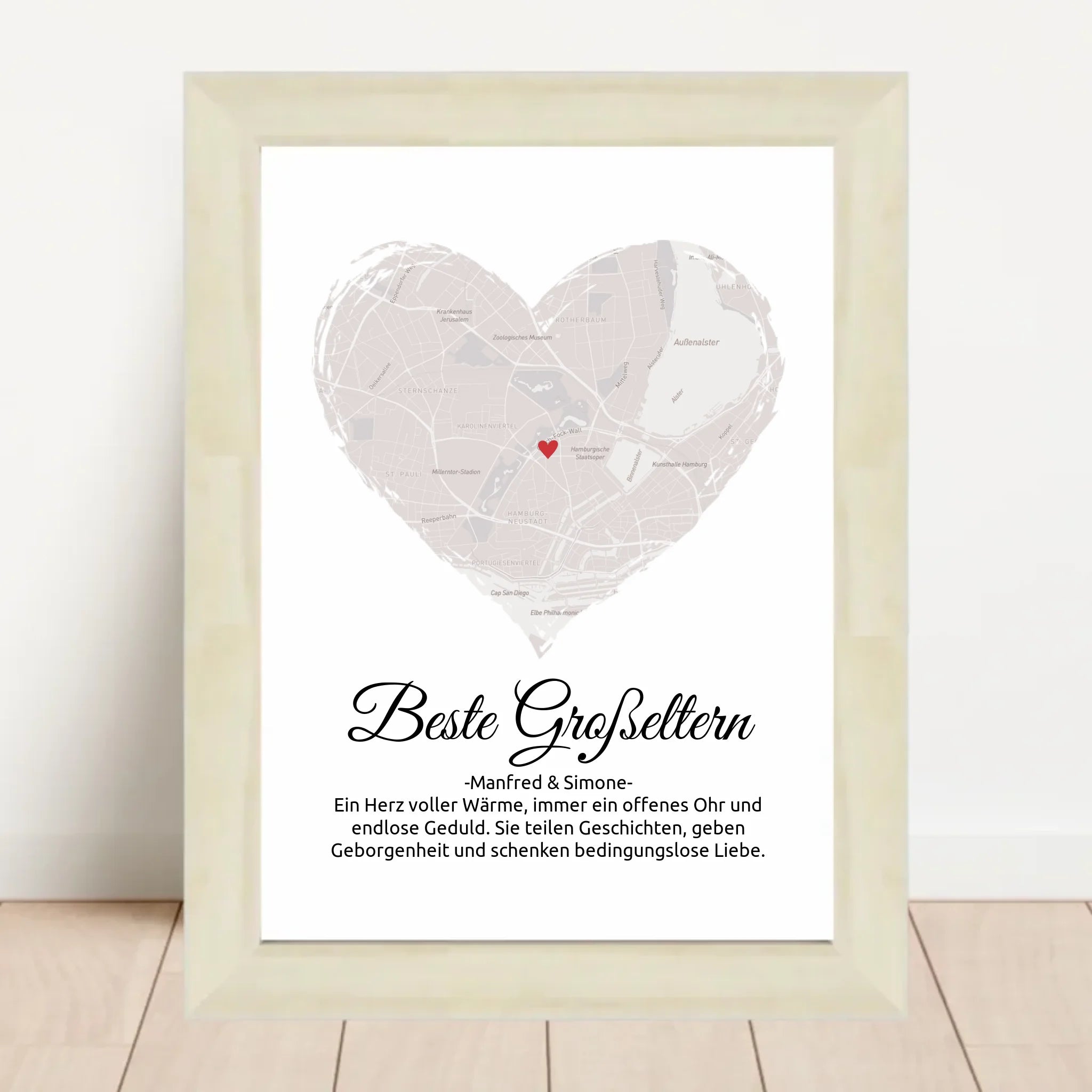 Geschenk für Großeltern Weihnachten Stadtkarte personaisierbar - Cantty