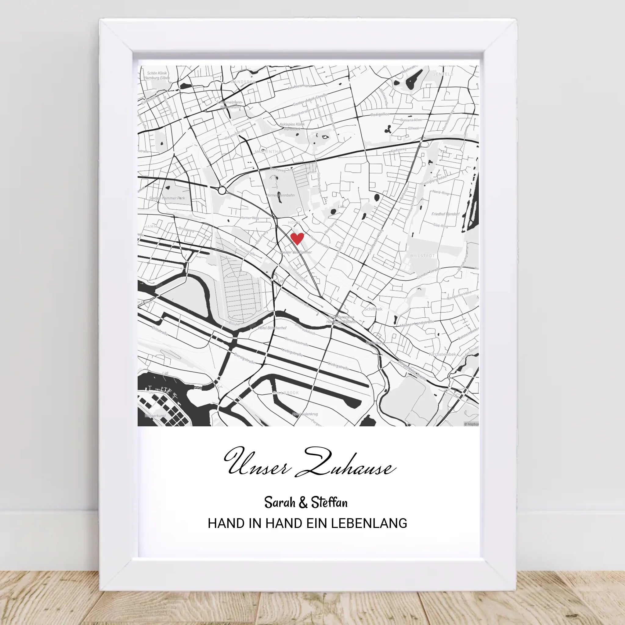 Einzugsgeschenk Wohnung & Haus Stadtkarte Bild Zuhause - Geschenk Einzug Hausbau - Cantty