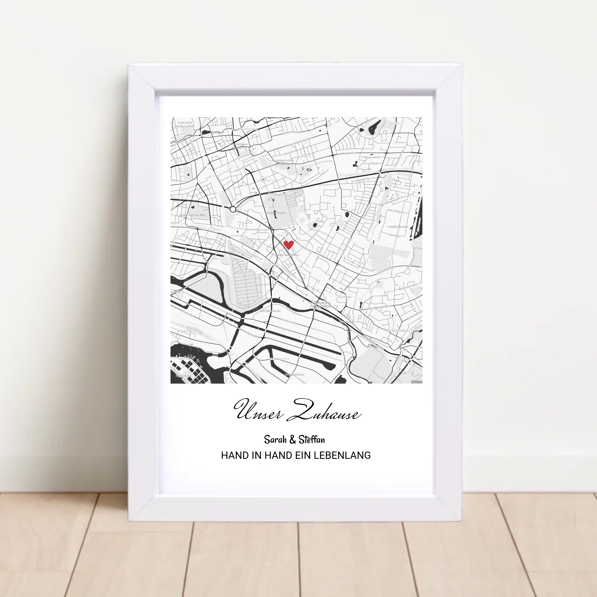 Einzugsgeschenk Wohnung & Haus Stadtkarte Bild Zuhause - Geschenk Einzug Hausbau - Cantty