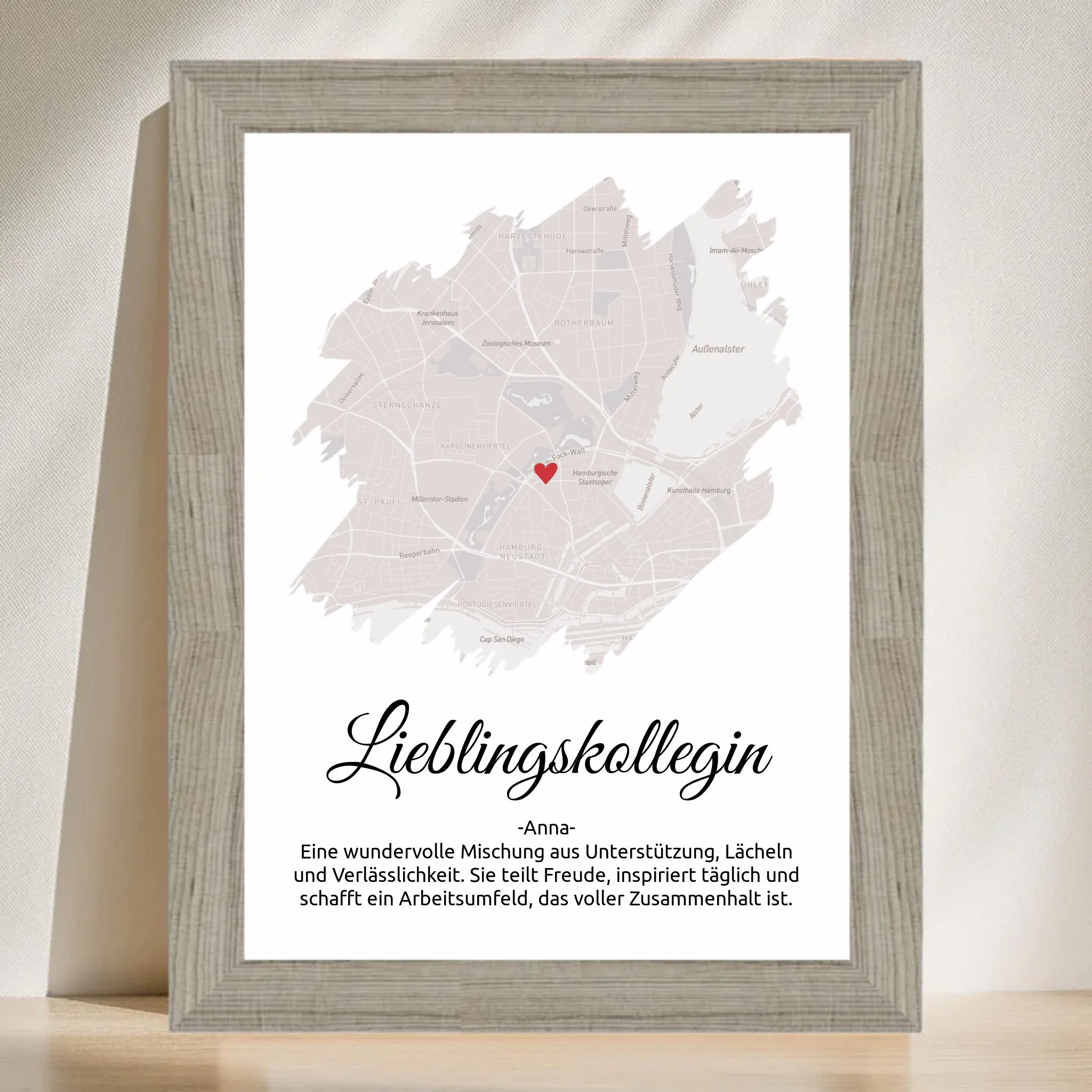 Lieblingskollegin Geschenk Stadtkarte Poster - Cantty