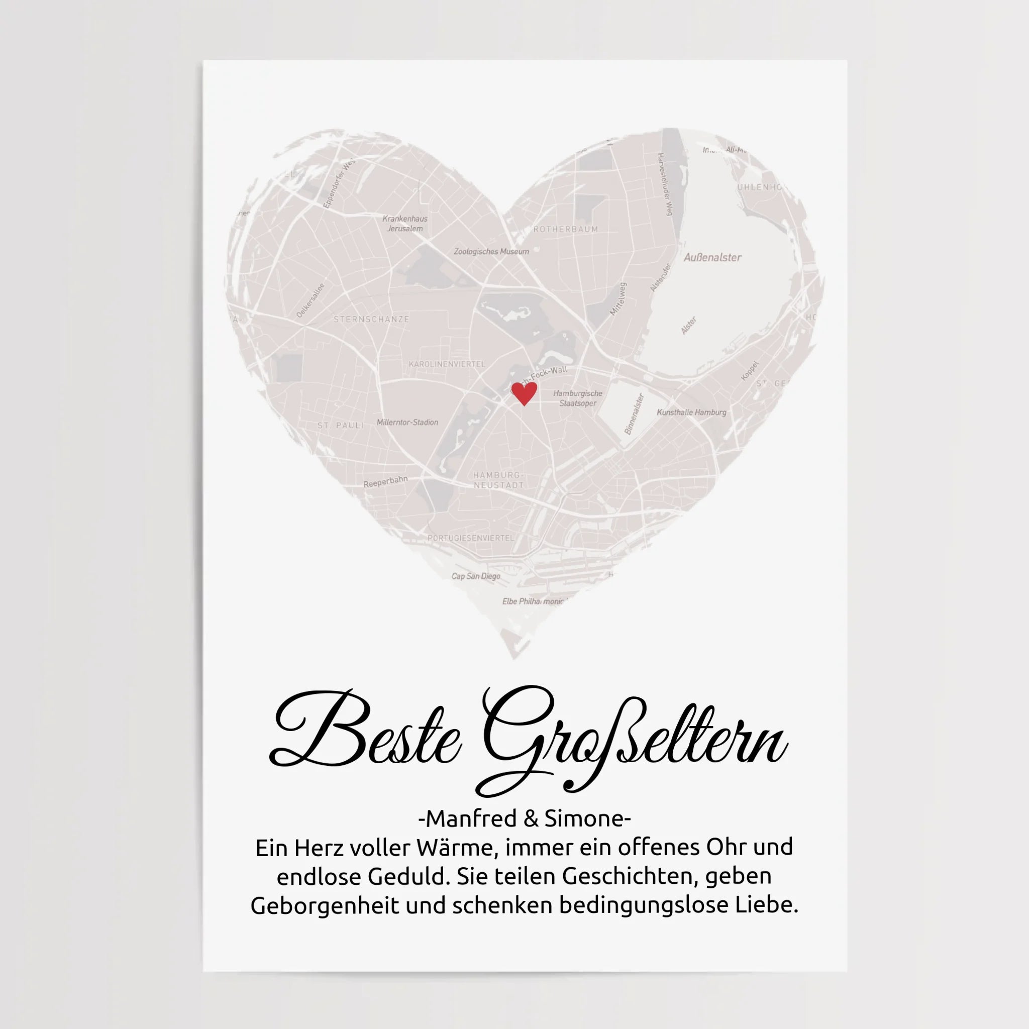 Geschenk für Großeltern Weihnachten Stadtkarte personaisierbar - Cantty