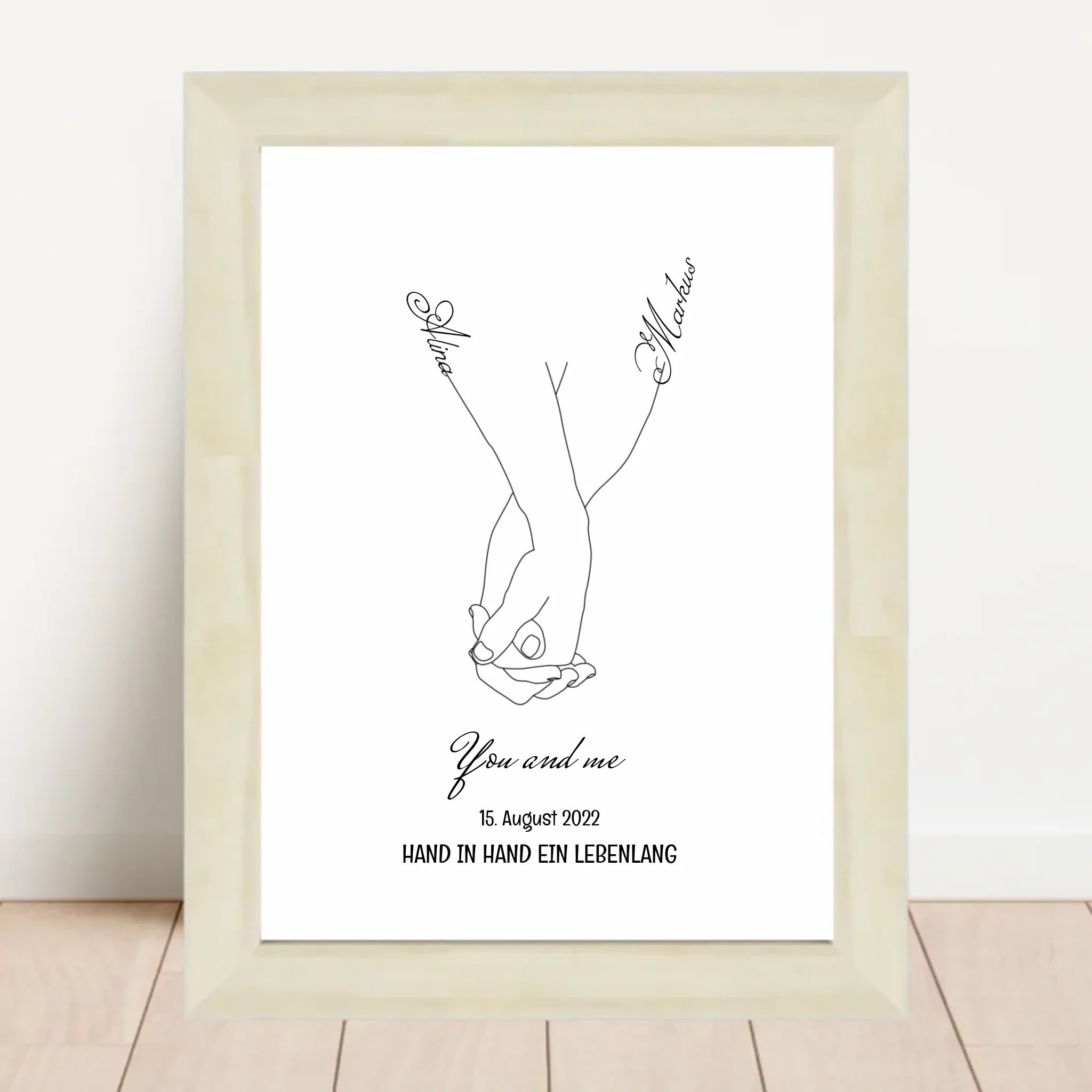 Paar Hand in Hand Poster Jahrestag & Hochzeit Geschenk - Cantty