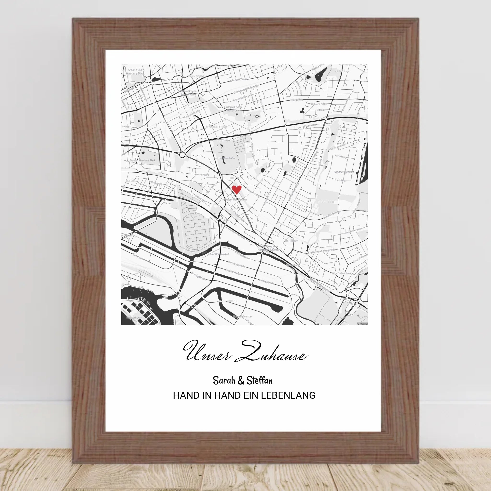 Einzugsgeschenk Wohnung & Haus Stadtkarte Bild Zuhause - Geschenk Einzug Hausbau - Cantty