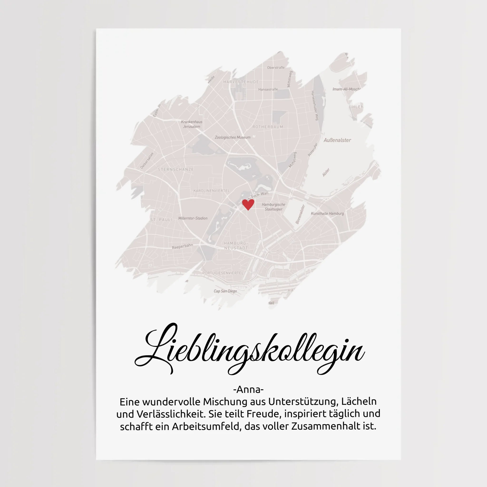 Lieblingskollegin Geschenk Stadtkarte Poster - Cantty