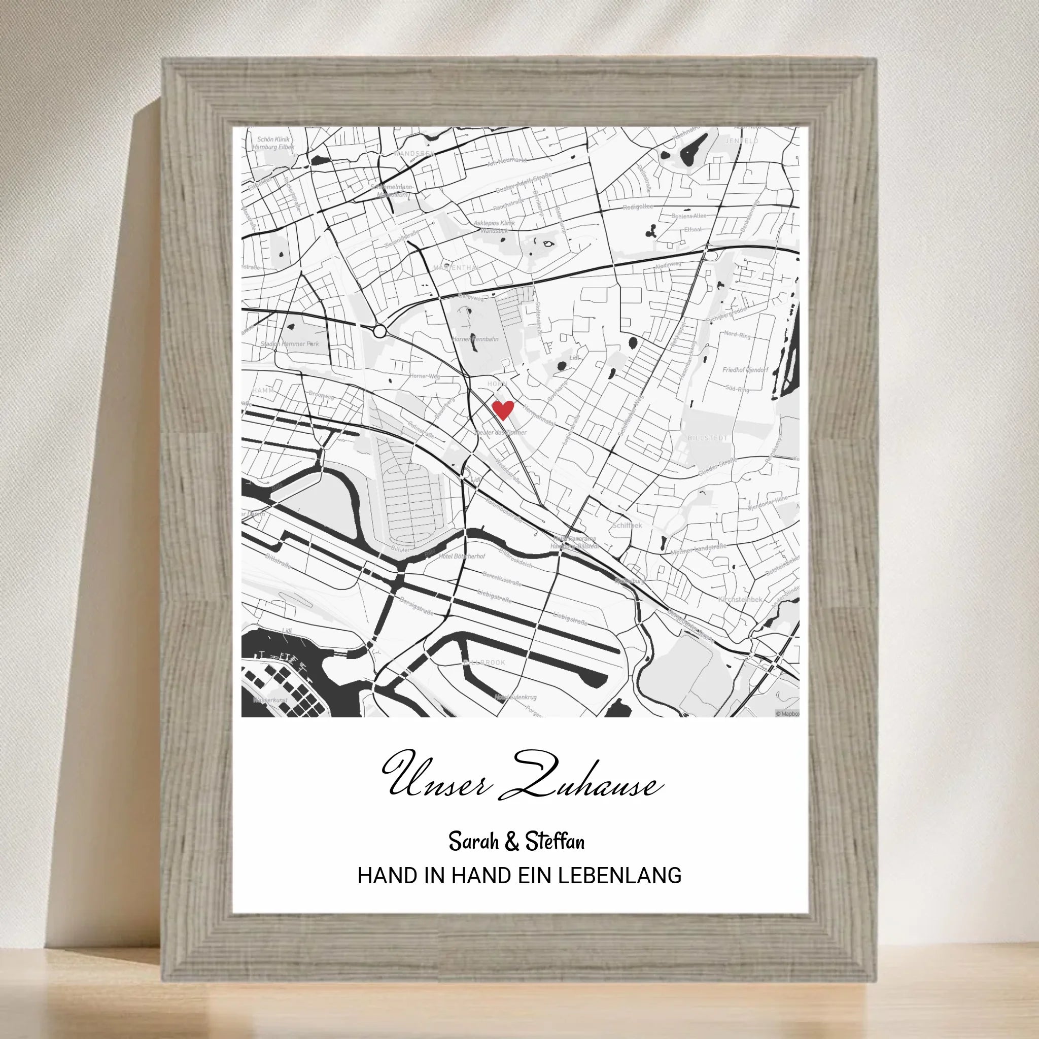 Einzugsgeschenk Wohnung & Haus Stadtkarte Bild Zuhause - Geschenk Einzug Hausbau - Cantty