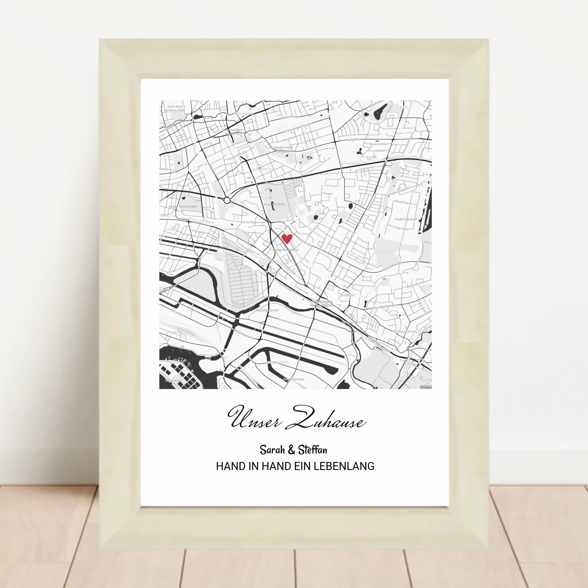 Einzugsgeschenk Wohnung & Haus Stadtkarte Bild Zuhause - Geschenk Einzug Hausbau - Cantty