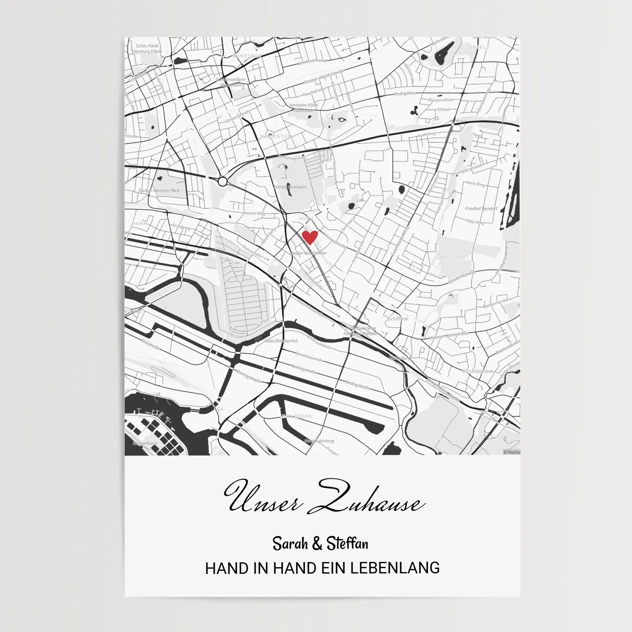 Einzugsgeschenk Wohnung & Haus Stadtkarte Bild Zuhause - Geschenk Einzug Hausbau - Cantty