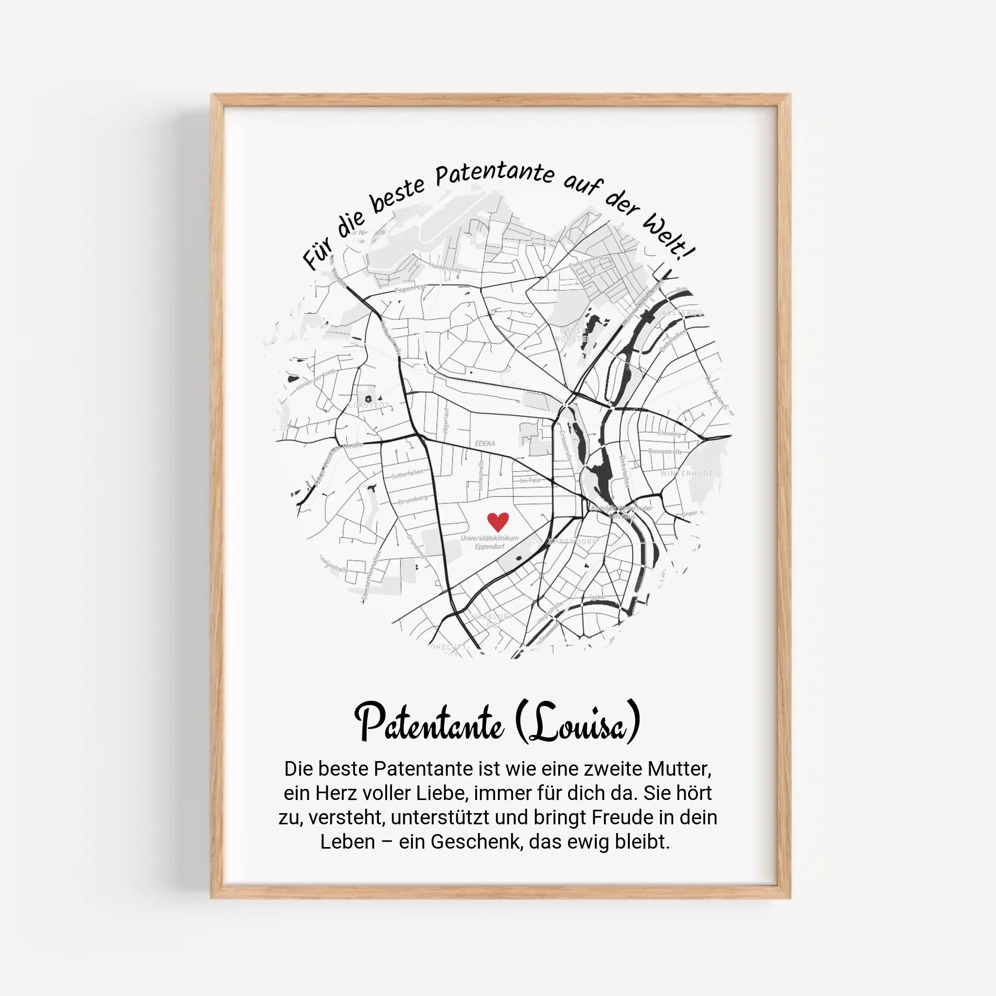 Weihnachtsgeschenk für die Patentante Stadtkarte Poster - Cantty