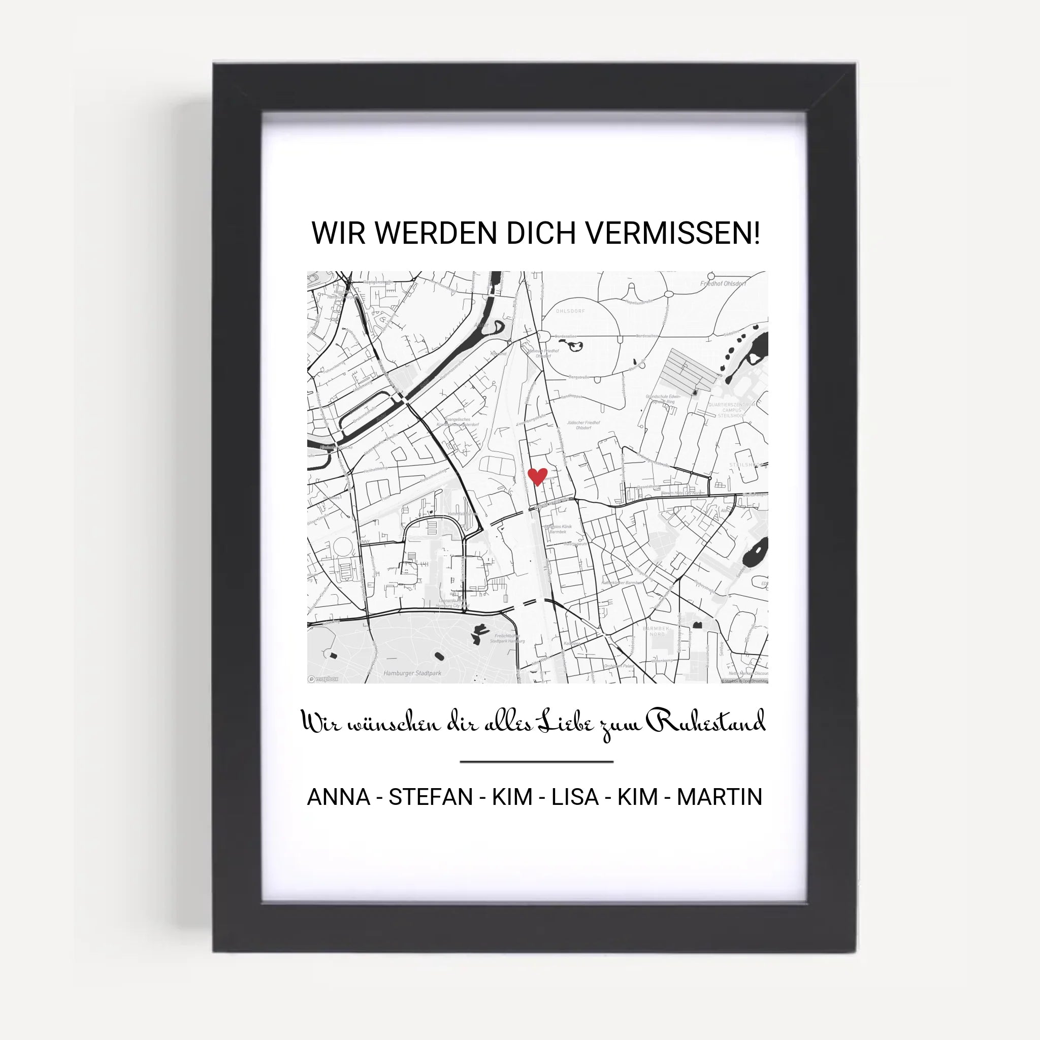 Kollege Abschiedsgeschenk Ruhestand Stadtkarte Gruppengeschenk - Cantty