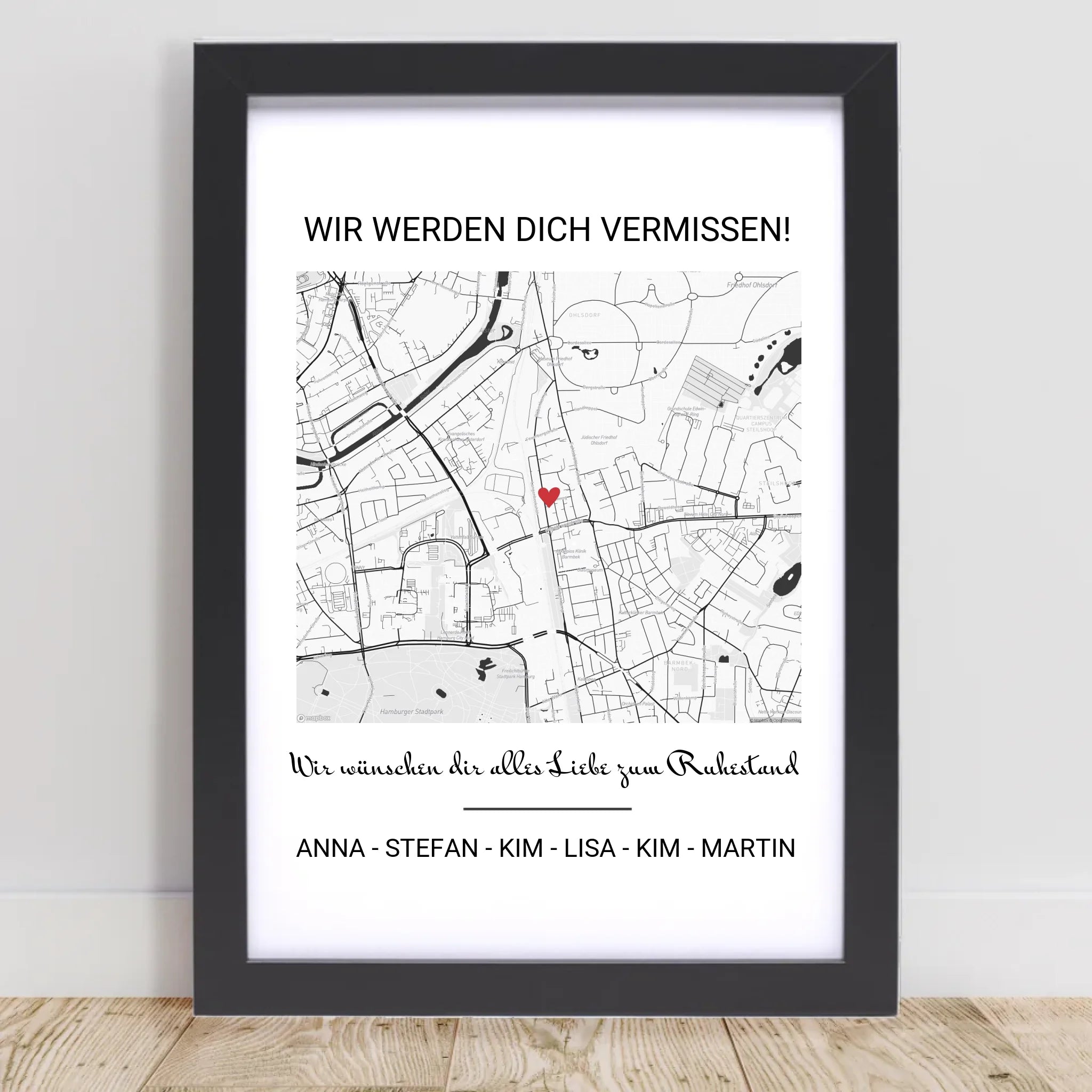 Kollege Abschiedsgeschenk Ruhestand Stadtkarte Gruppengeschenk - Cantty