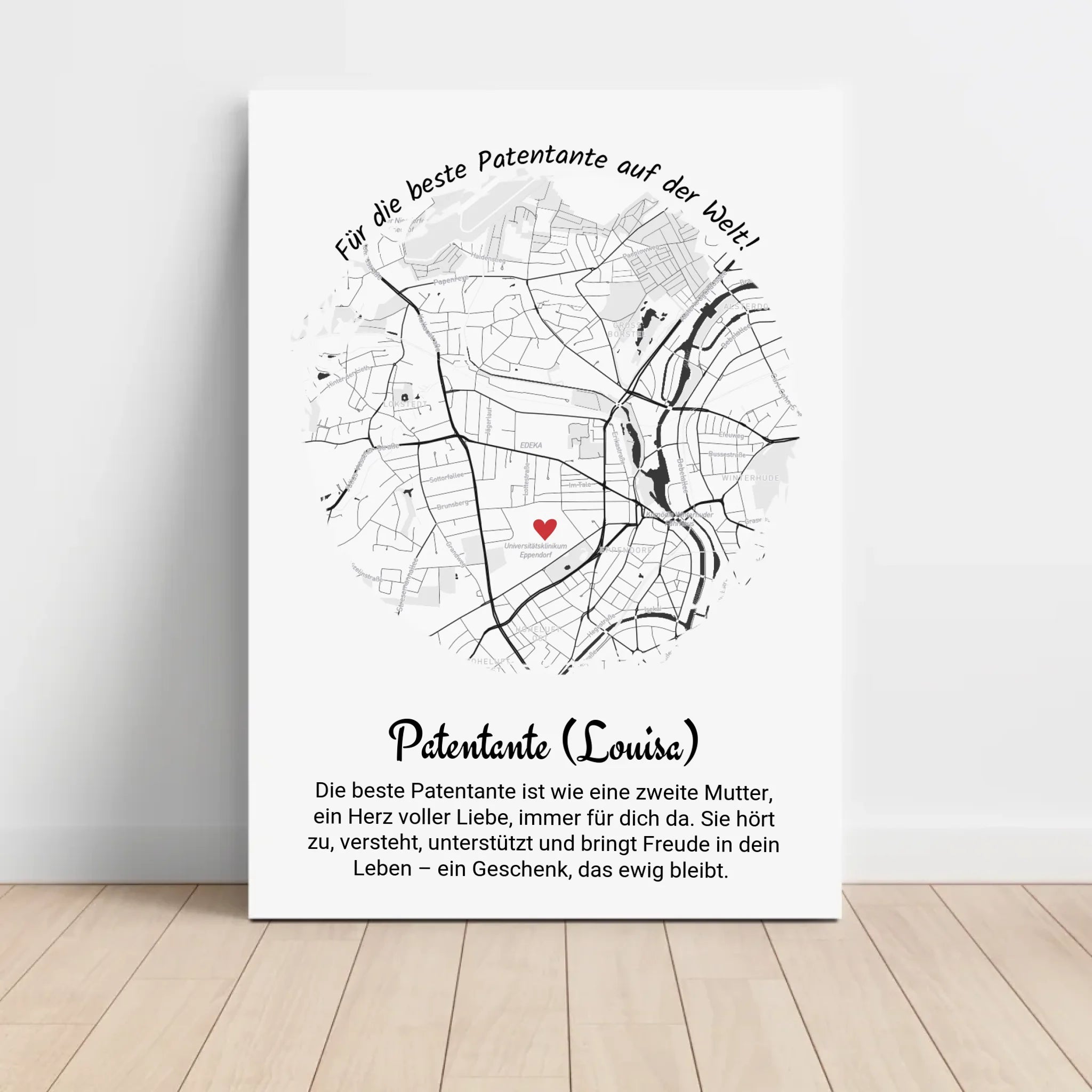 Weihnachtsgeschenk für die Patentante Stadtkarte Poster - Cantty