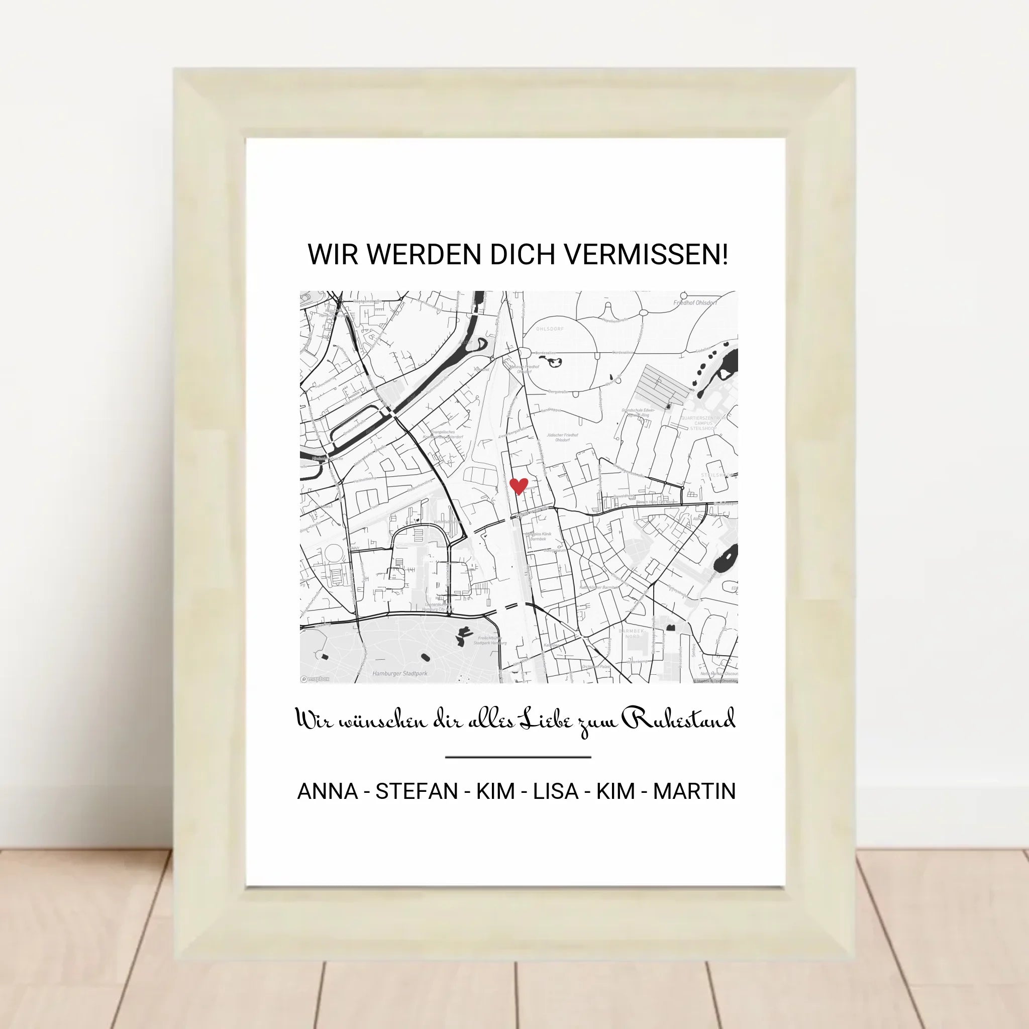 Kollege Abschiedsgeschenk Ruhestand Stadtkarte Gruppengeschenk - Cantty