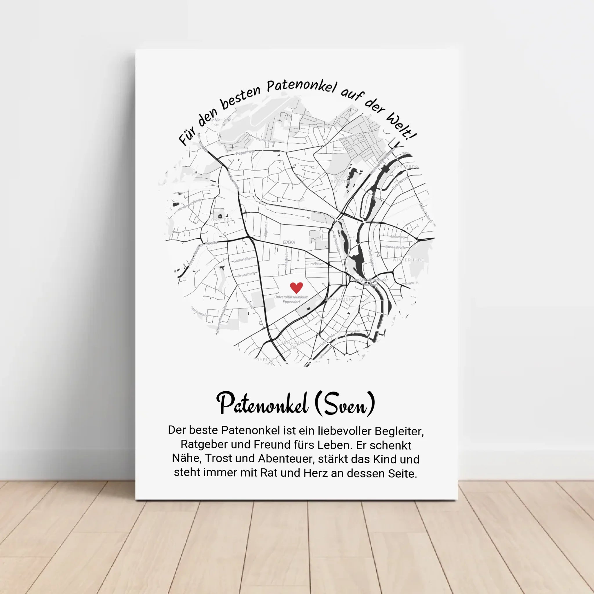 Weihnachtsgeschenk für den Patenonkel Poster Stadtkarte - Cantty