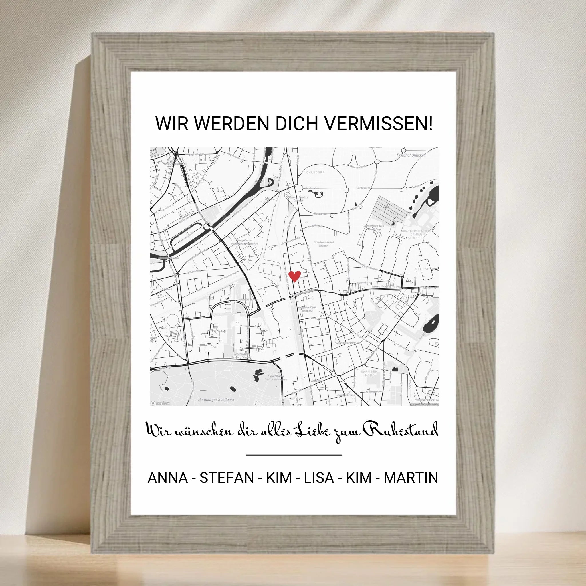 Kollege Abschiedsgeschenk Ruhestand Stadtkarte Gruppengeschenk - Cantty