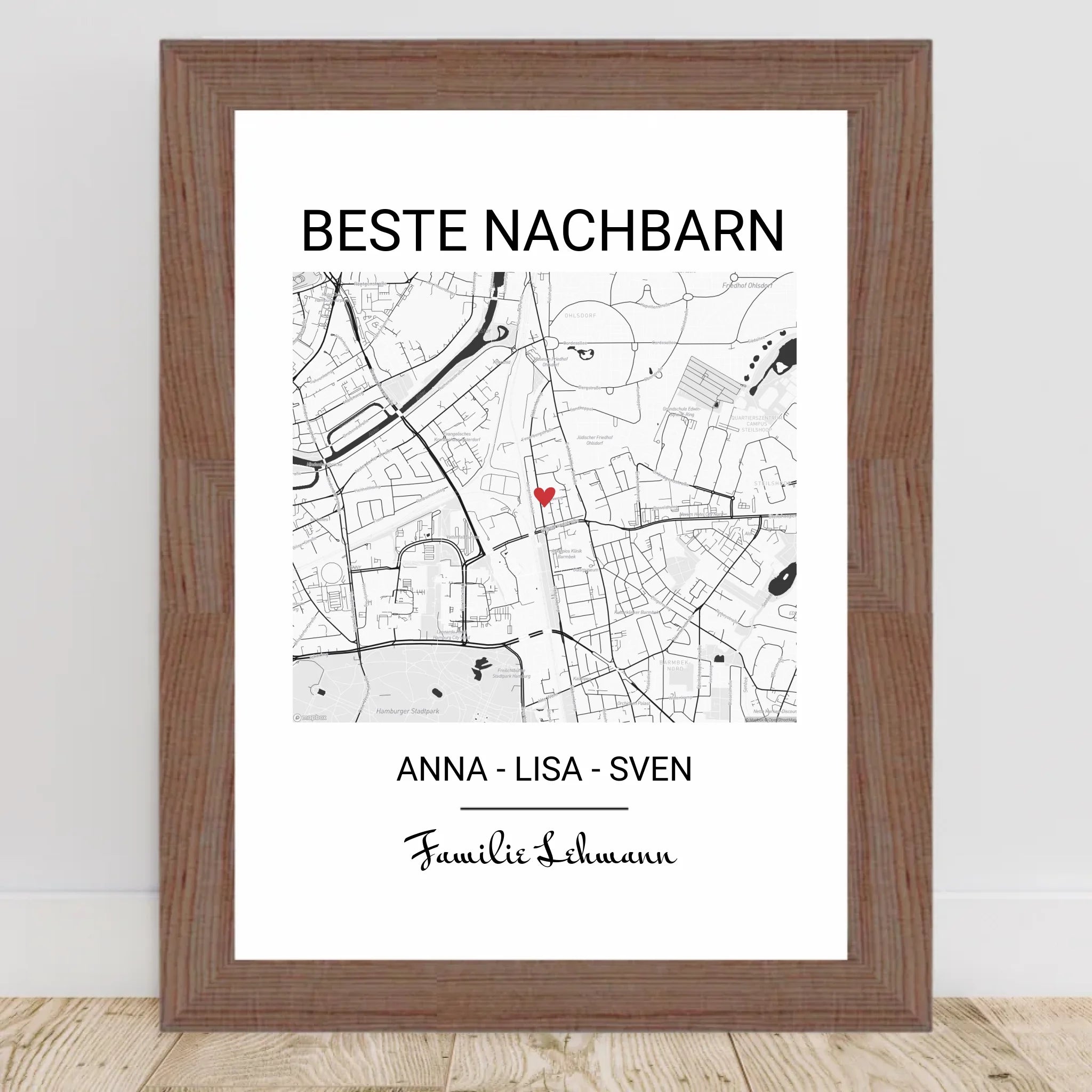 Geschenk für Nachbarn Stadtkarte Poster - Cantty